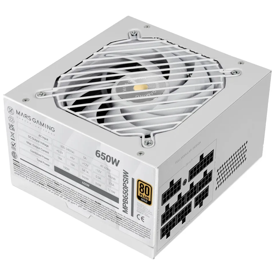 Mars Gaming MPB650PSI alimentatore 650W bianco modulare