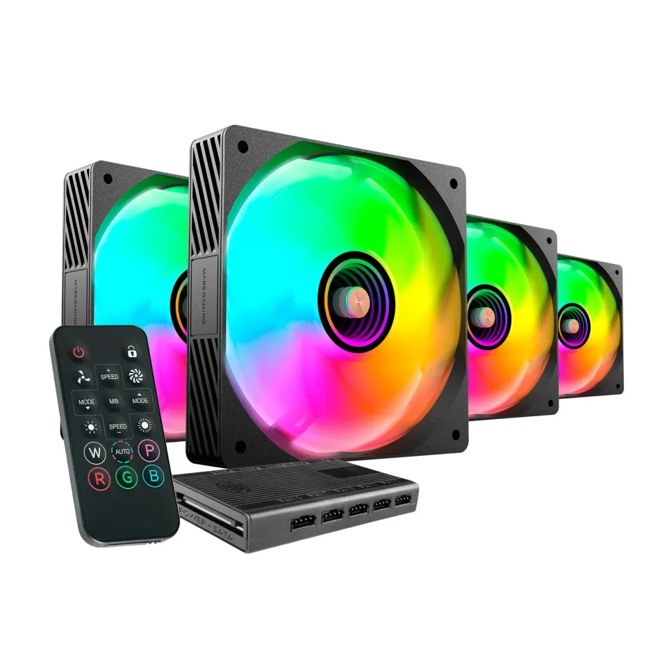 Mars Gaming MF-SI4KIT ventole PC 120mm kit 4x nero ARGB