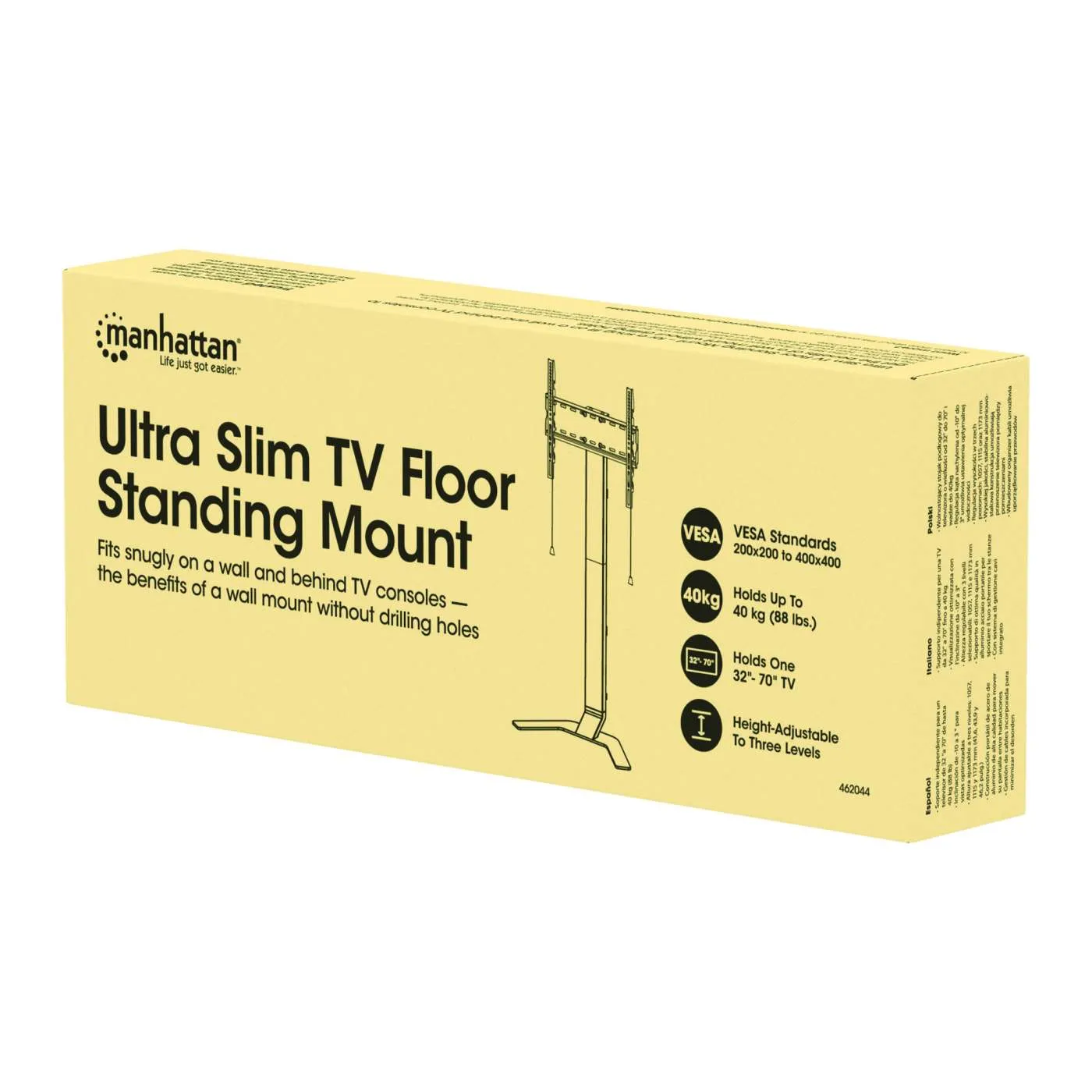 Manhattan Supporto TV a pavimento 32-70" inclinabile nero