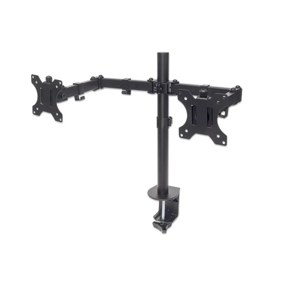 Manhattan Supporto Doppio Monitor 13-32" Bracci Snodati Nero