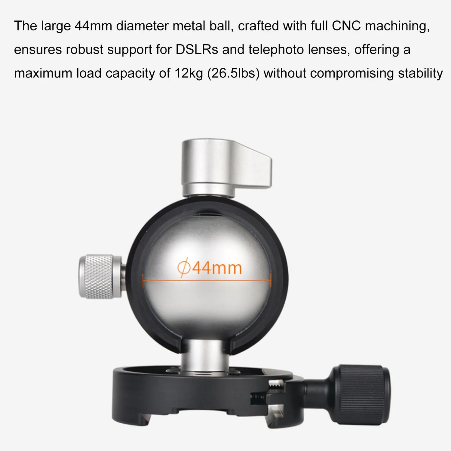 Zunate X-44 testa a sfera treppiede 44 mm 12 kg alluminio