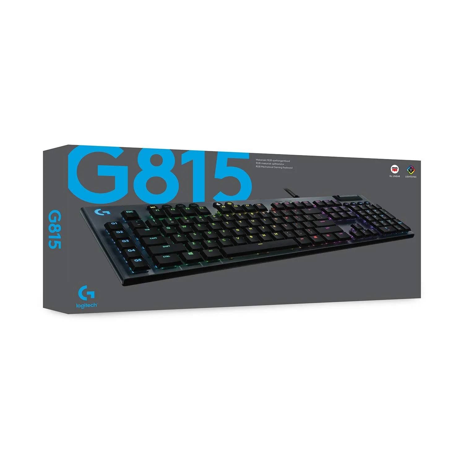 Logitech G G815 tastiera gaming cablata RGB tactile US low-profile
