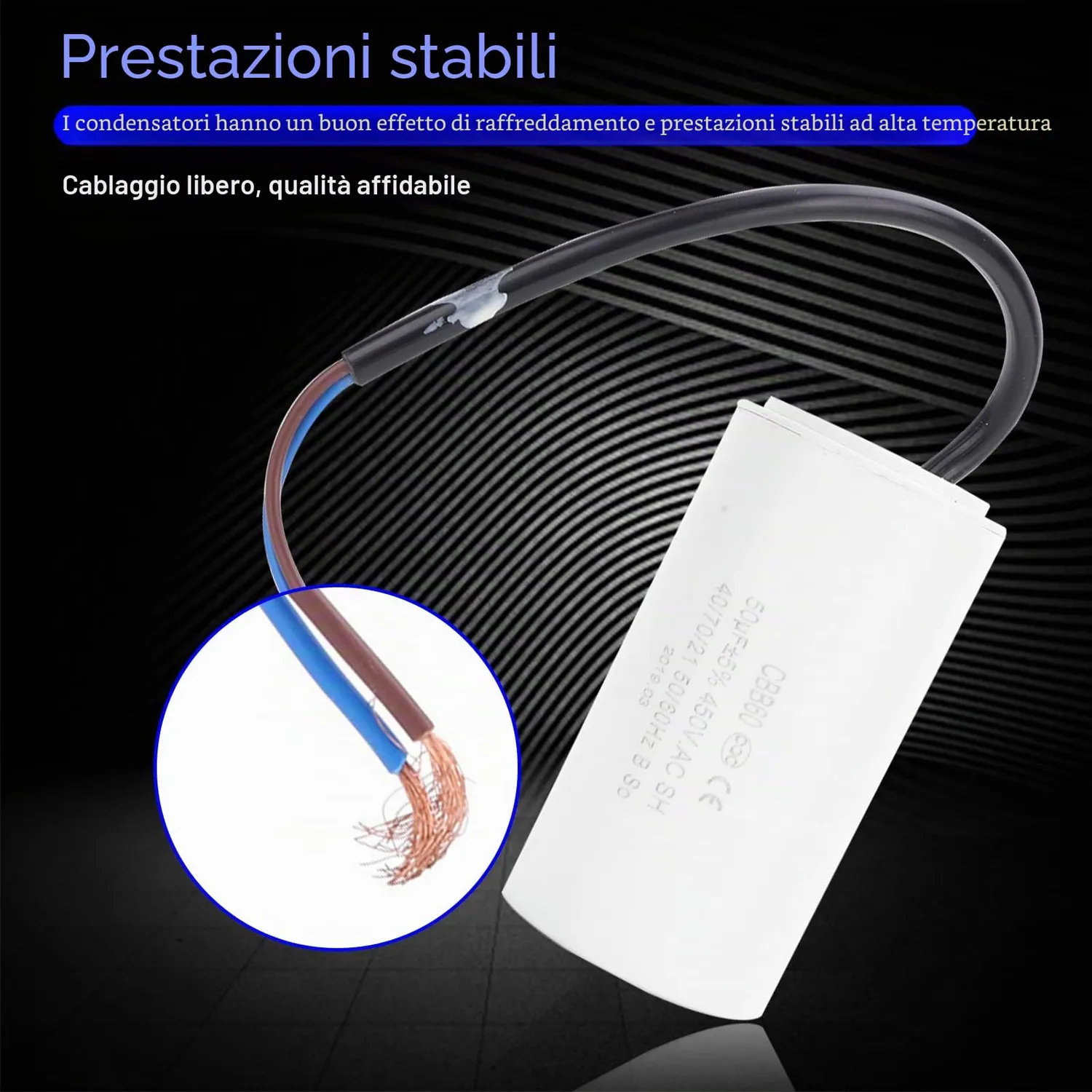 Zunate CBB60 Condensatore Avviamento Motore 50uF 450V