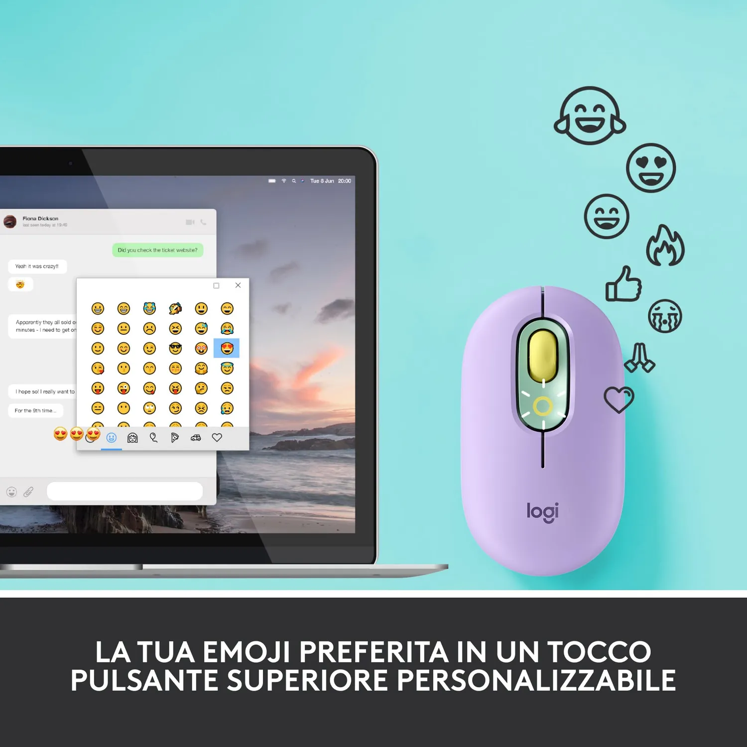 Logitech POP Mouse wireless Daydream silenzioso