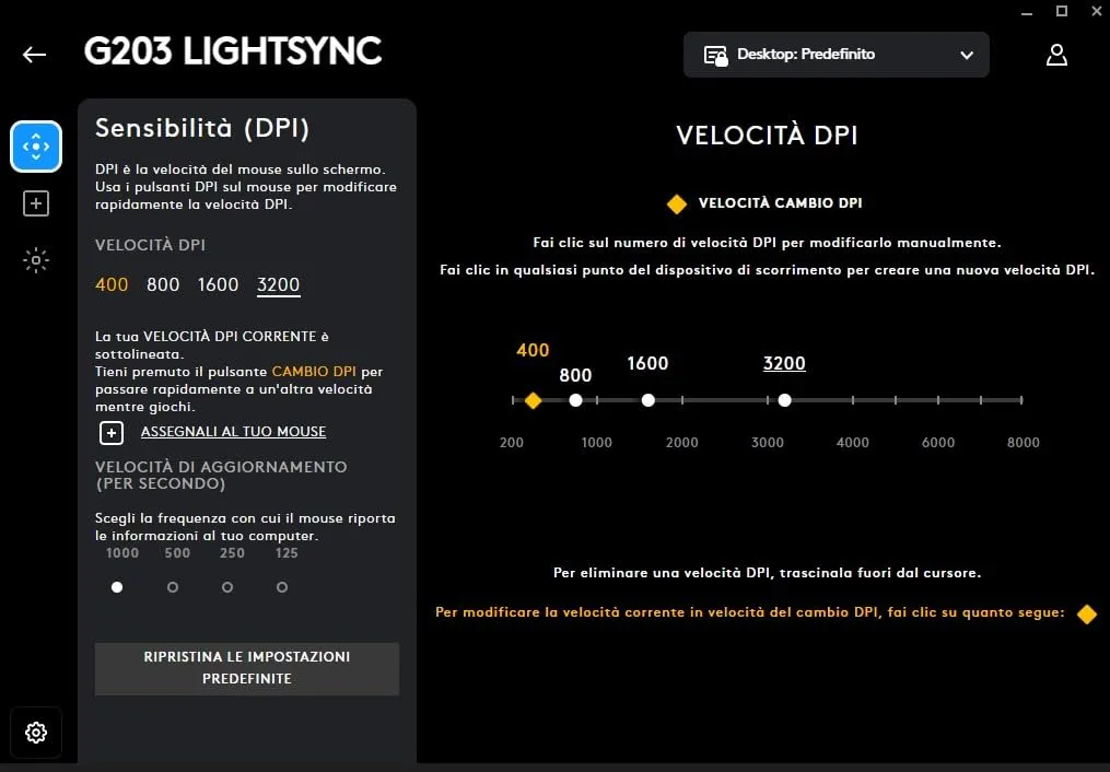 Logitech G G203 LIGHTSYNC mouse gaming nero 8000 DPI