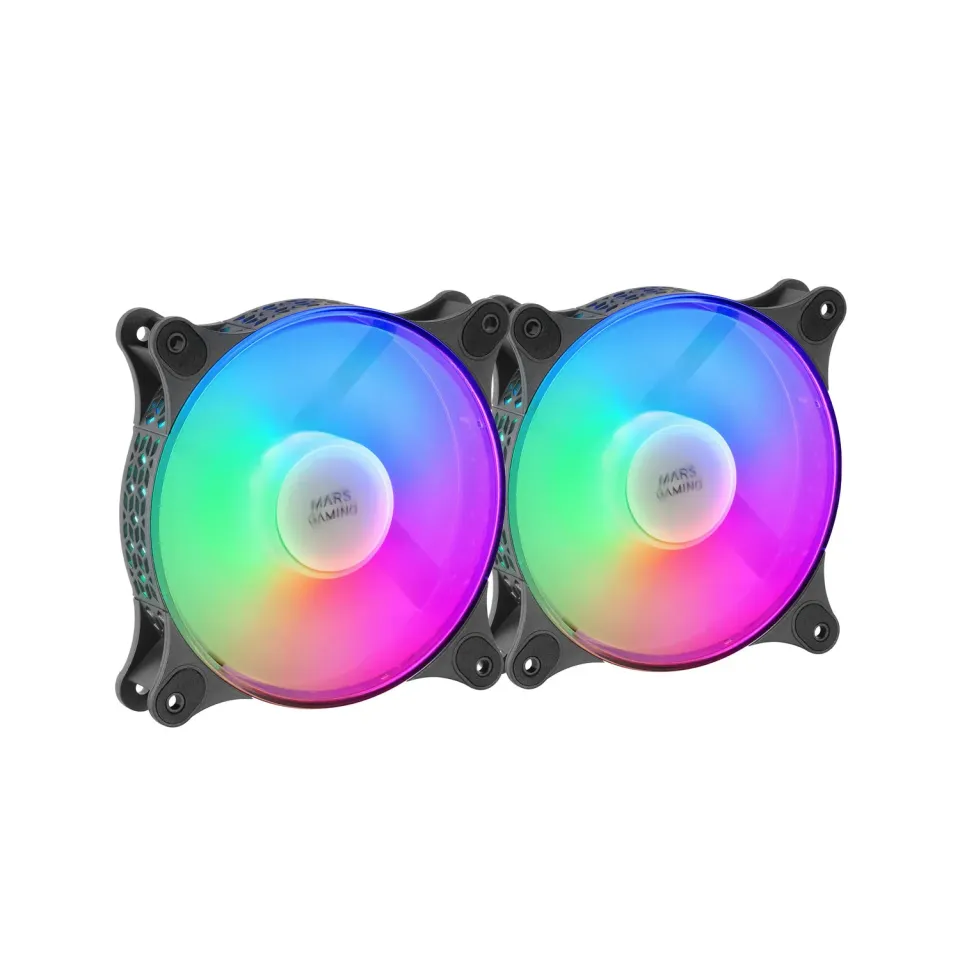 Mars Gaming MF-DUO kit 2 ventole PC FRGB nero 120mm