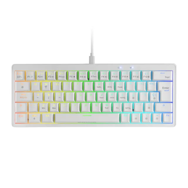 Marsgaming MKMINIPRO Tastiera Meccanica 60% Bianca FR RGB