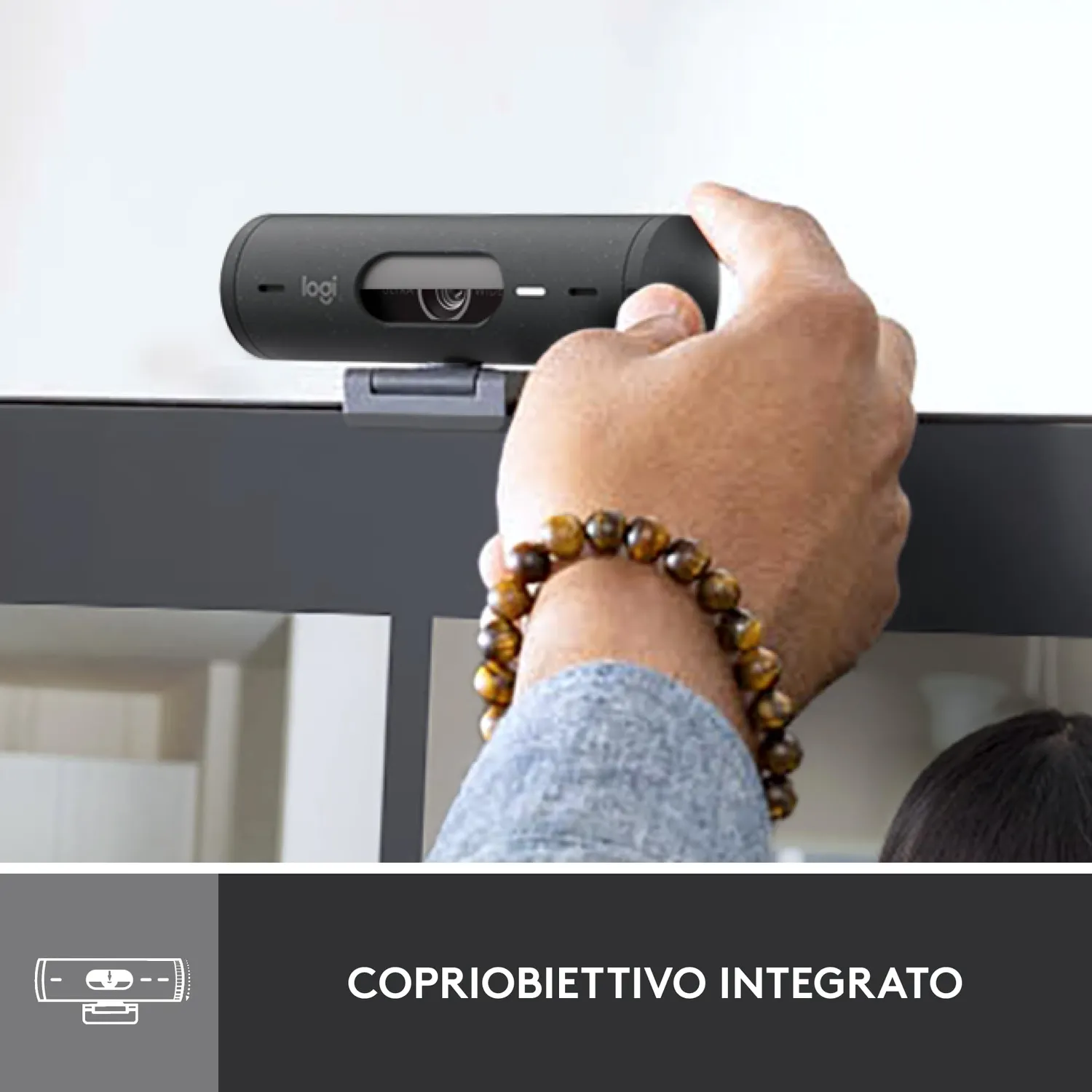 Logitech Brio 500 webcam Full HD 1080p grafite