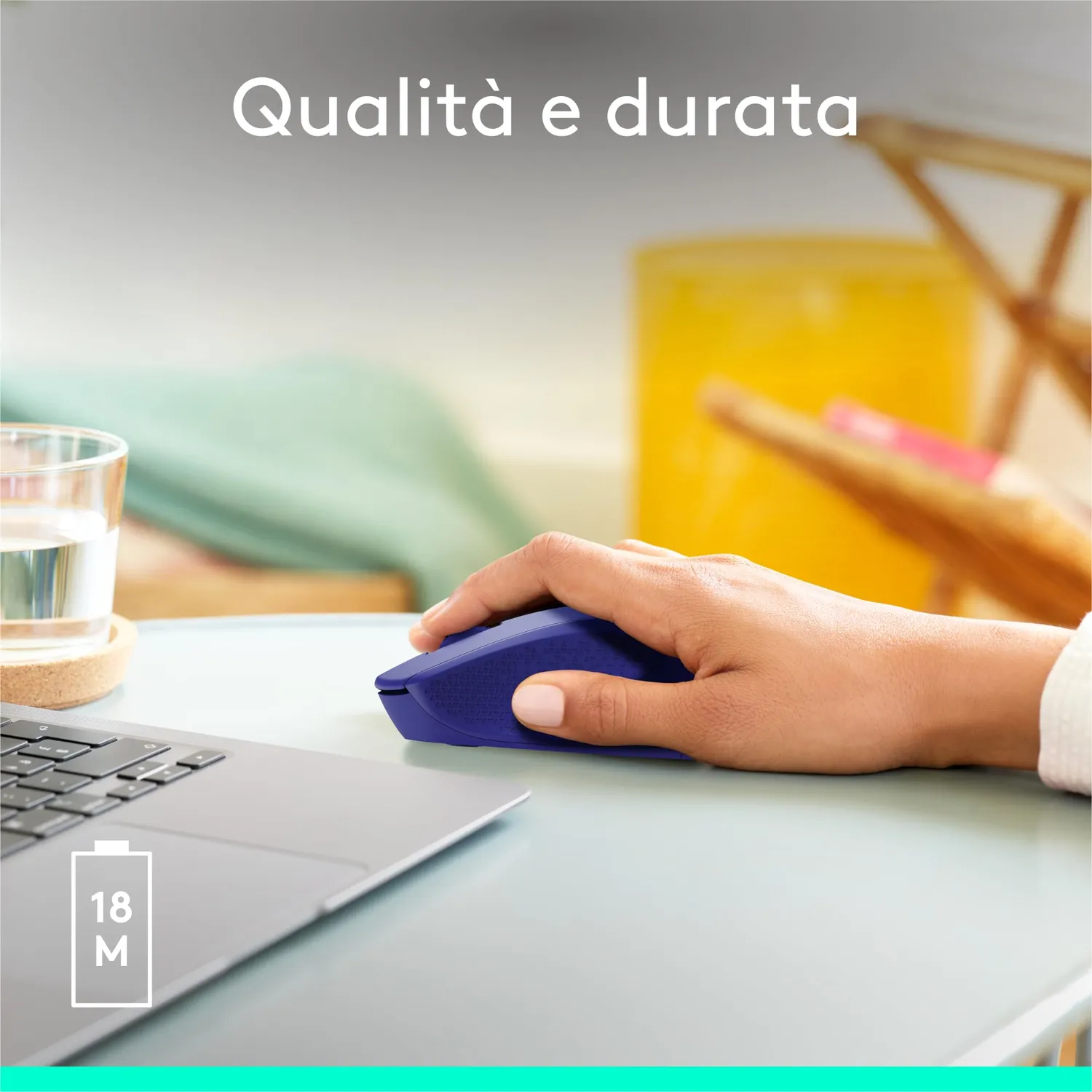 Logitech M280 mouse wireless blu 1000 DPI destrimano