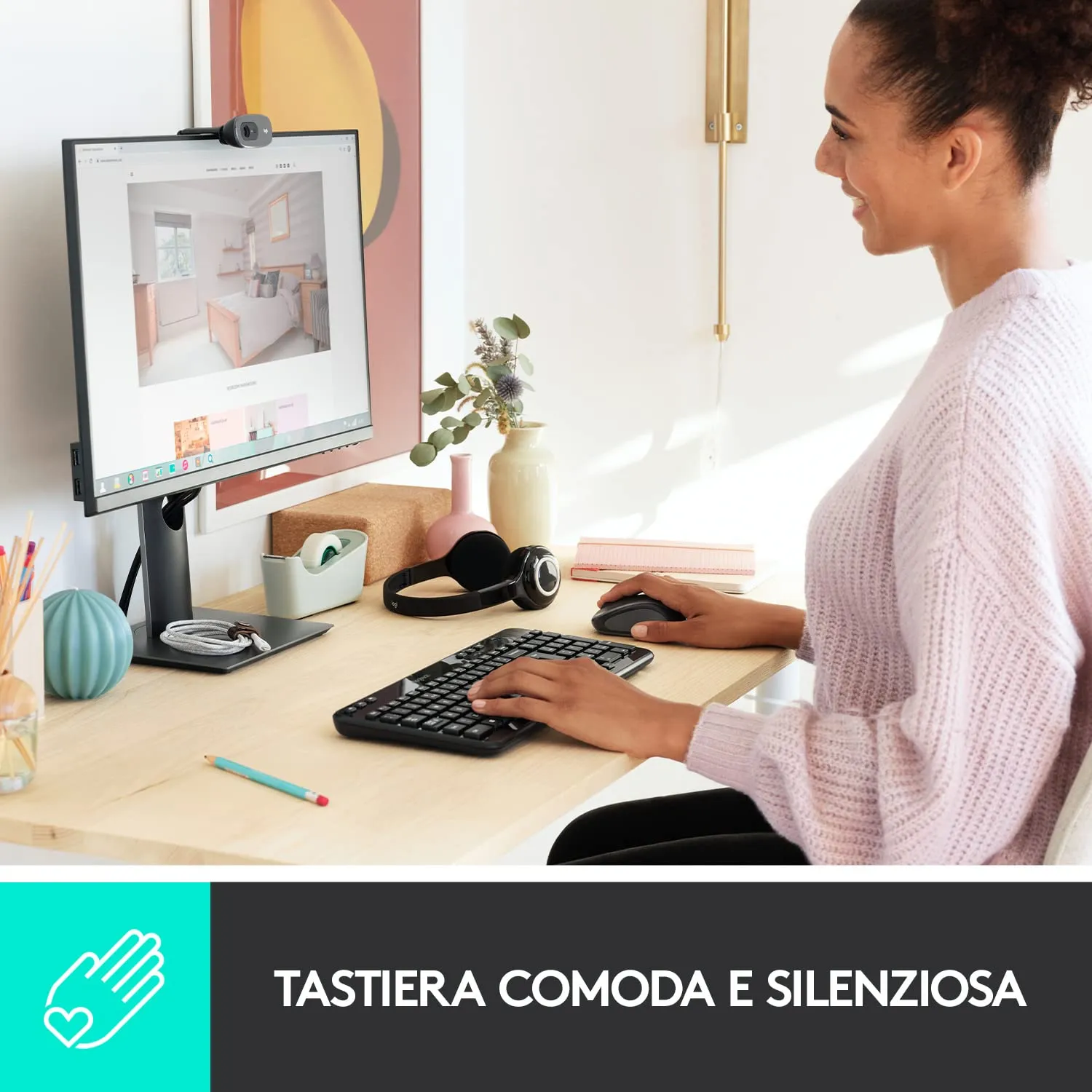 Logitech K360 tastiera wireless ITA QWERTY compatta