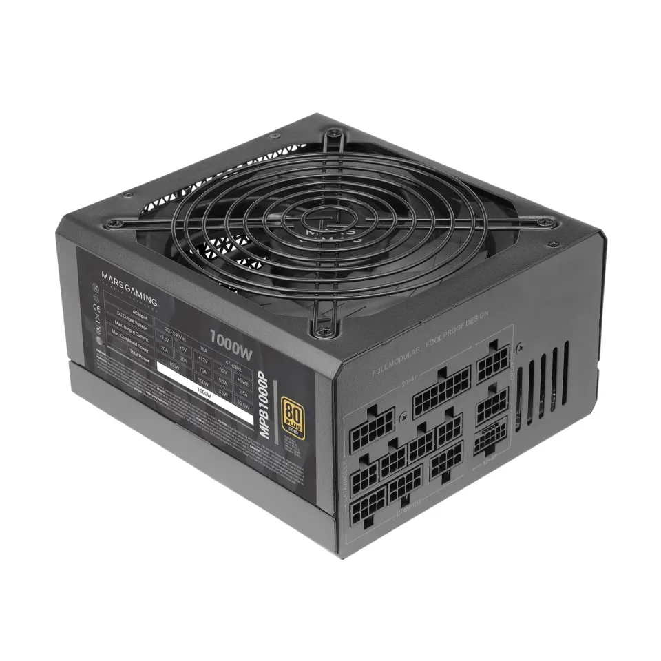 Mars Gaming MPB1000P alimentatore ATX 1000W modulare nero Gold
