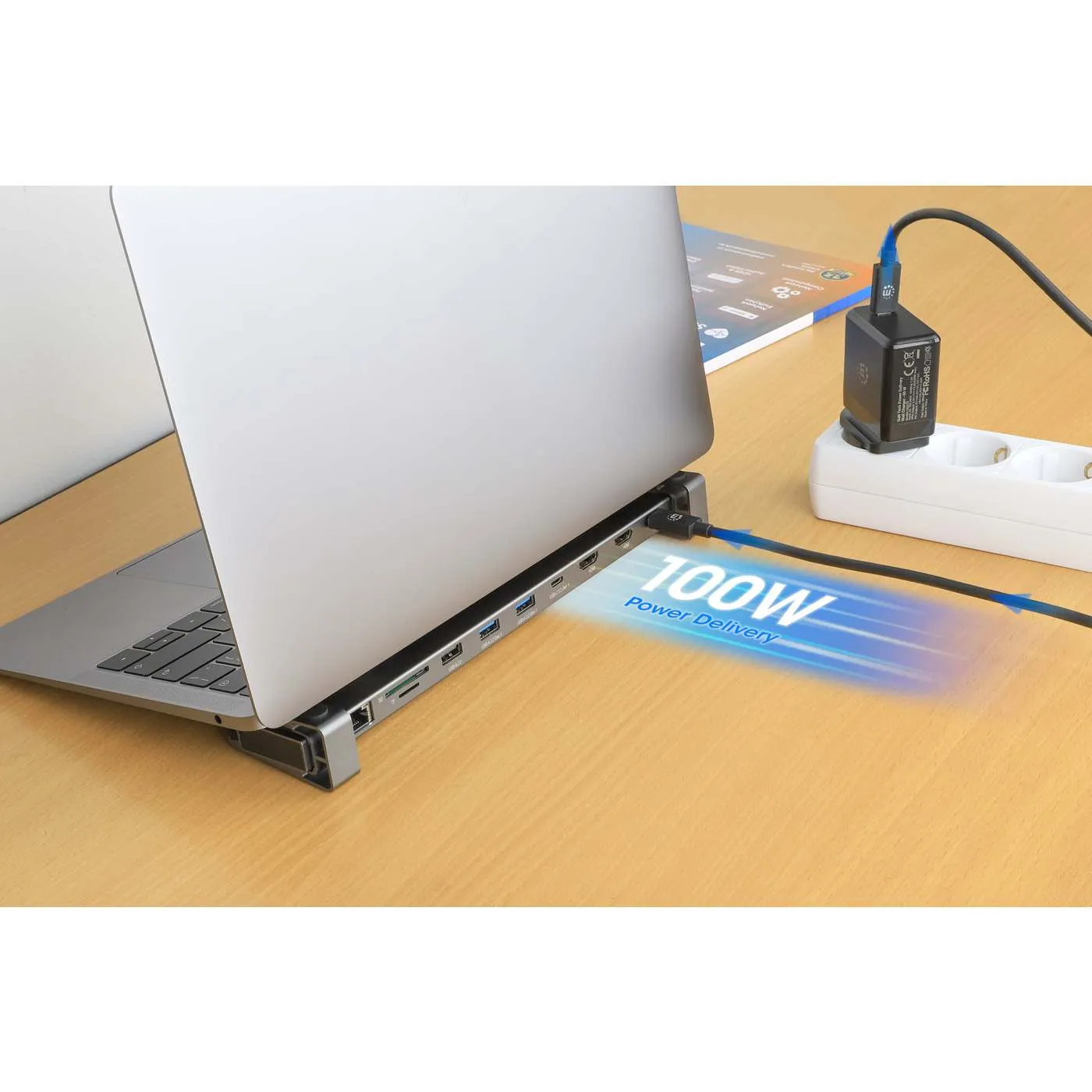 Manhattan 10-in-1 Dual-HDMI docking station USB-C 4K 60Hz