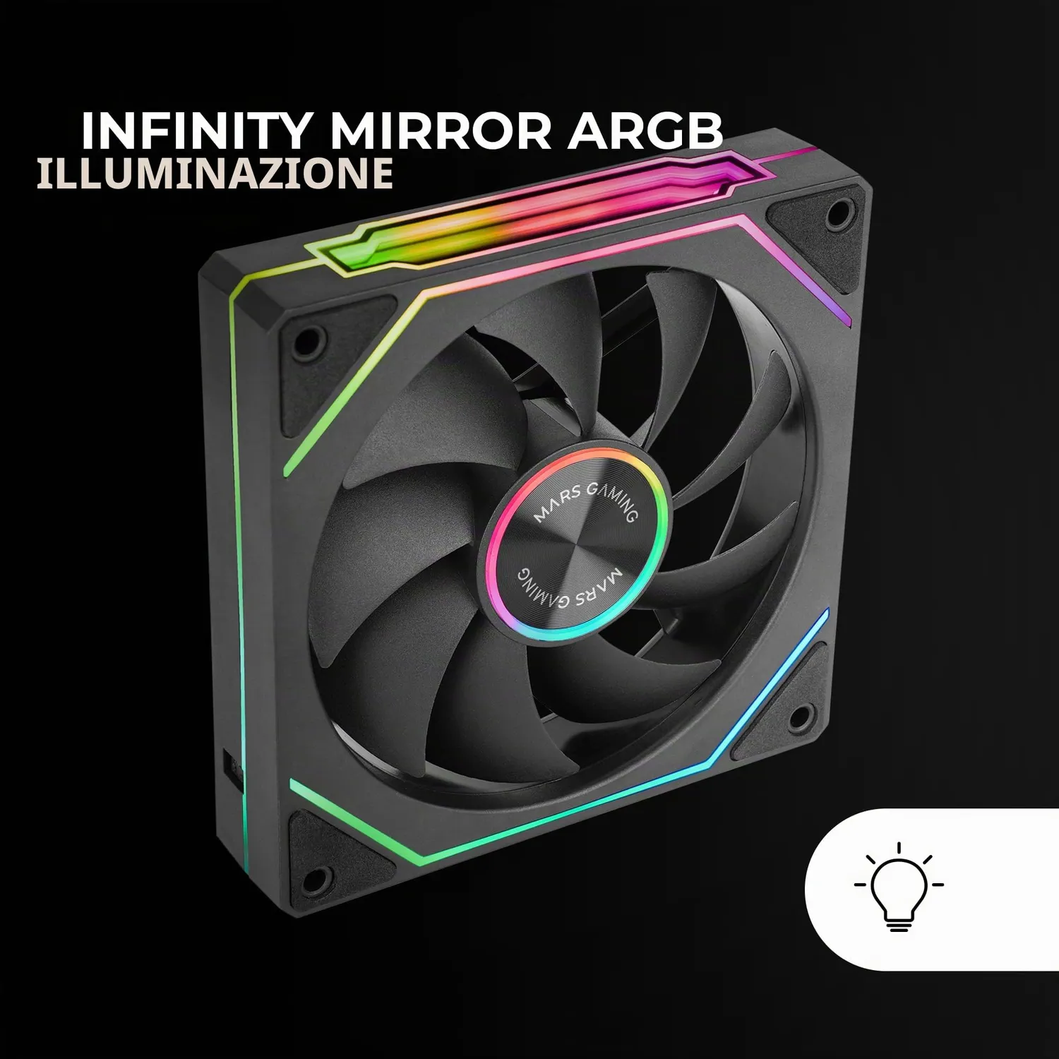 Mars Gaming MF-Linkfinity Kit2 ventole 120mm kit 3 pezzi nere ARGB