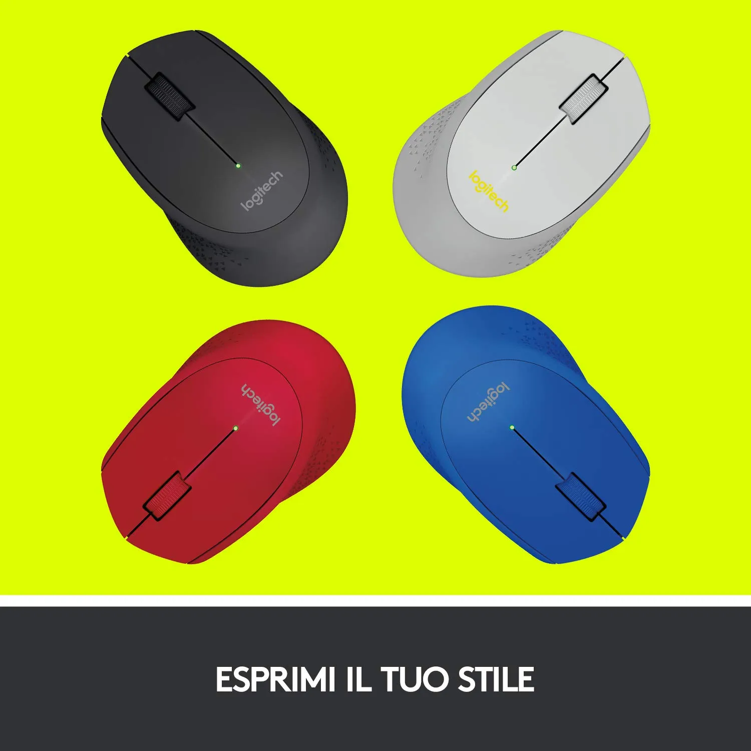 Logitech M320 Mouse Wireless Argento 3 Tasti Silenzioso