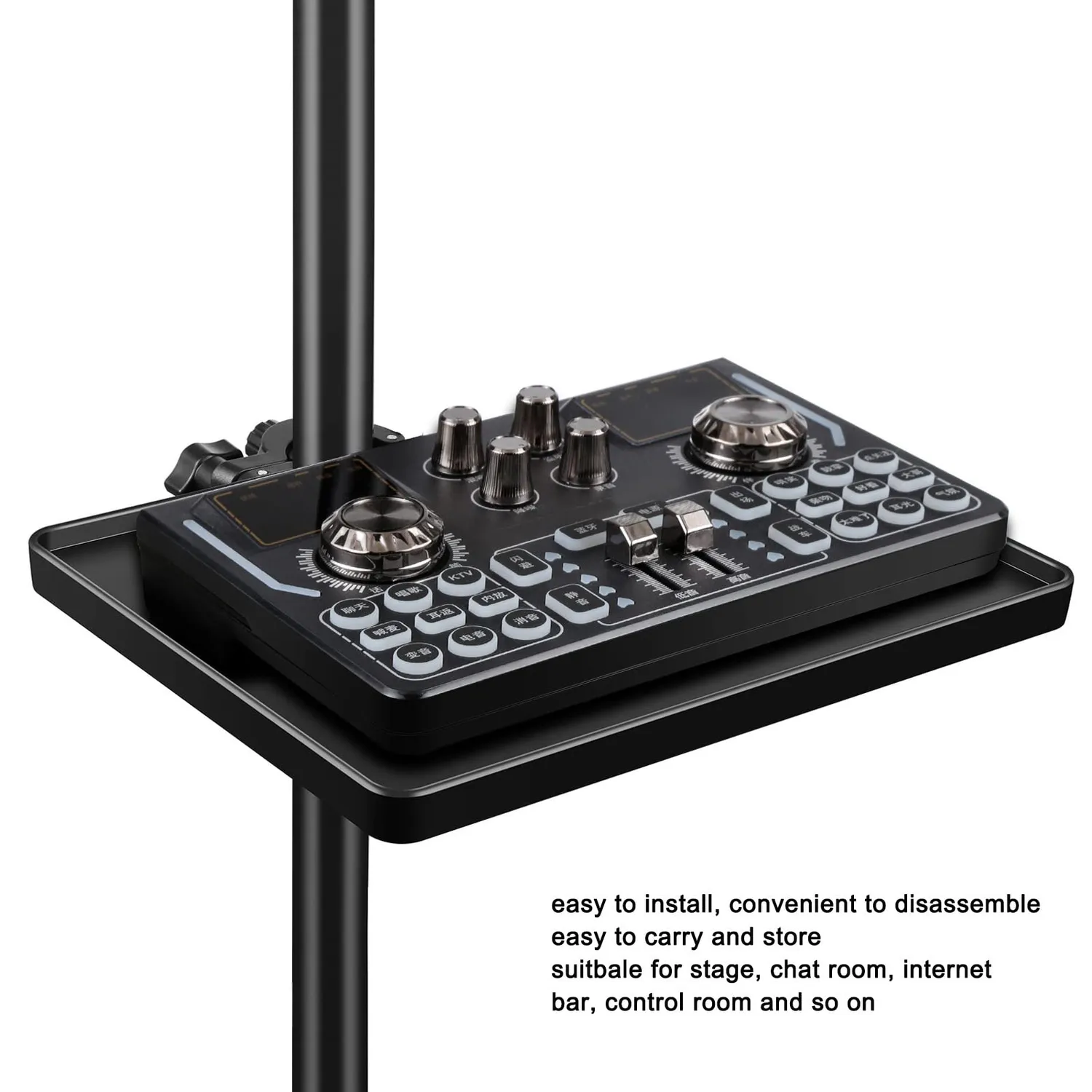 Zunate vassoio supporto microfono ABS 16,5x22 cm con morsetto