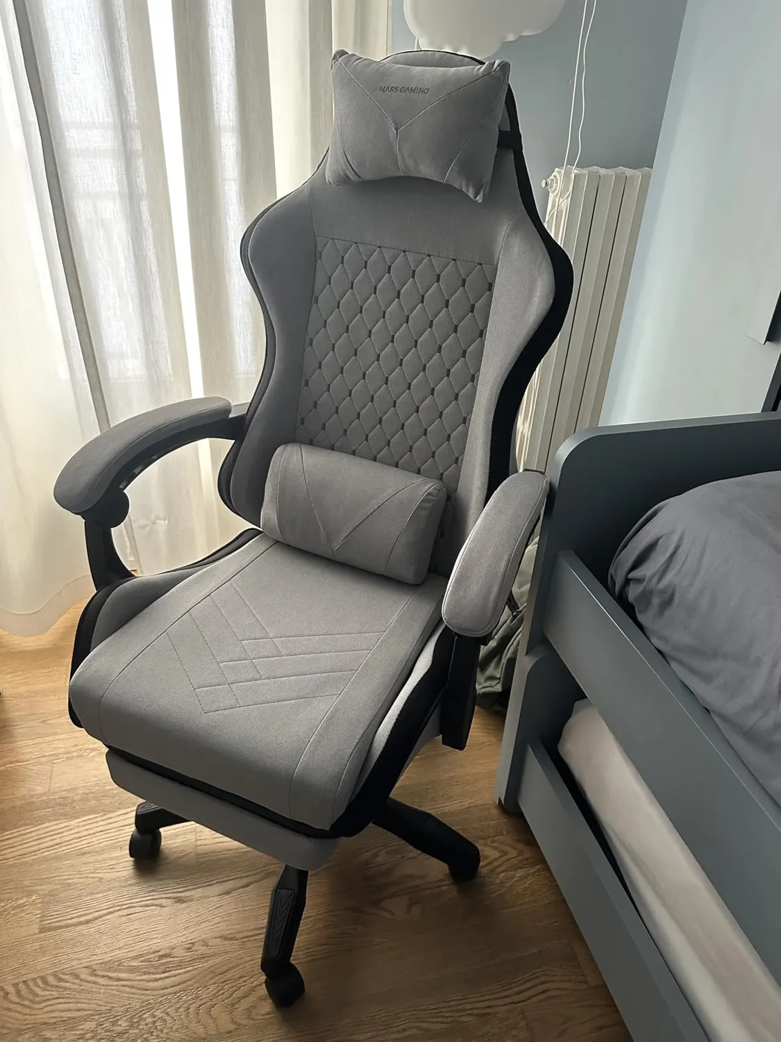 Mars Gaming MGC-X sedia gaming tessuto nero reclinabile