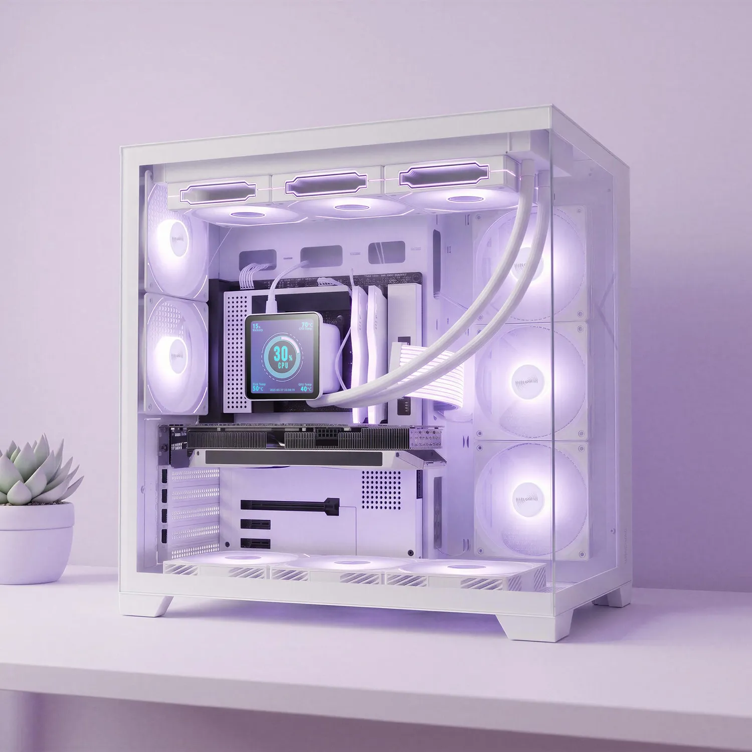 Mars Gaming MCVPRO Case PC ATX Bianco 5 Ventole ARGB