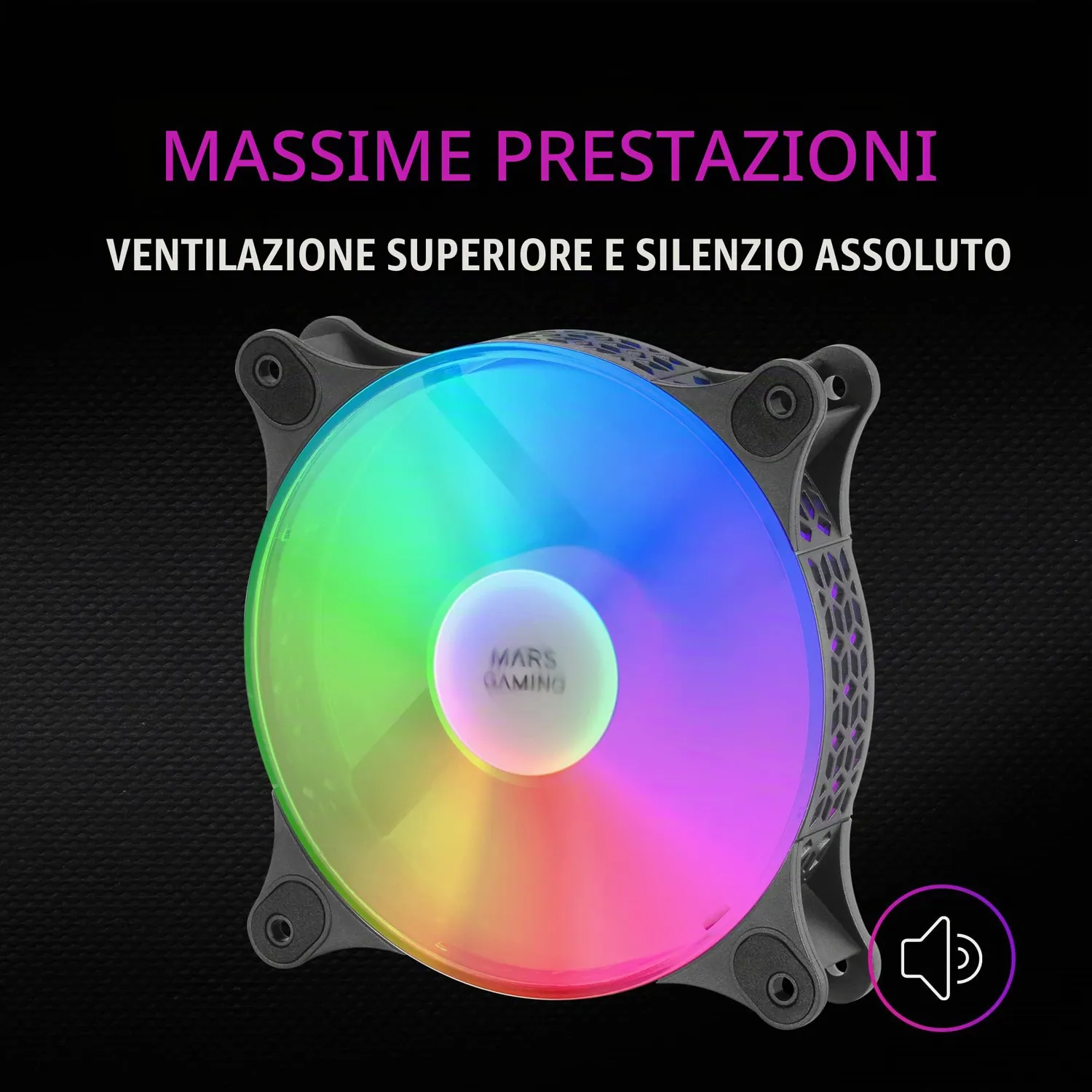 Mars Gaming MF-DUO kit 2 ventole PC FRGB nero 120mm