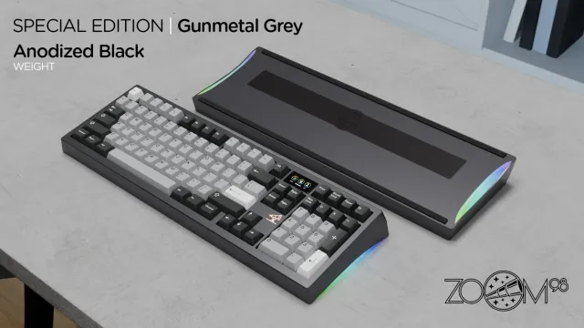 Meletrix Zoom98 Tastiera Tri-Mode Gunmetal Gray Flex Cut