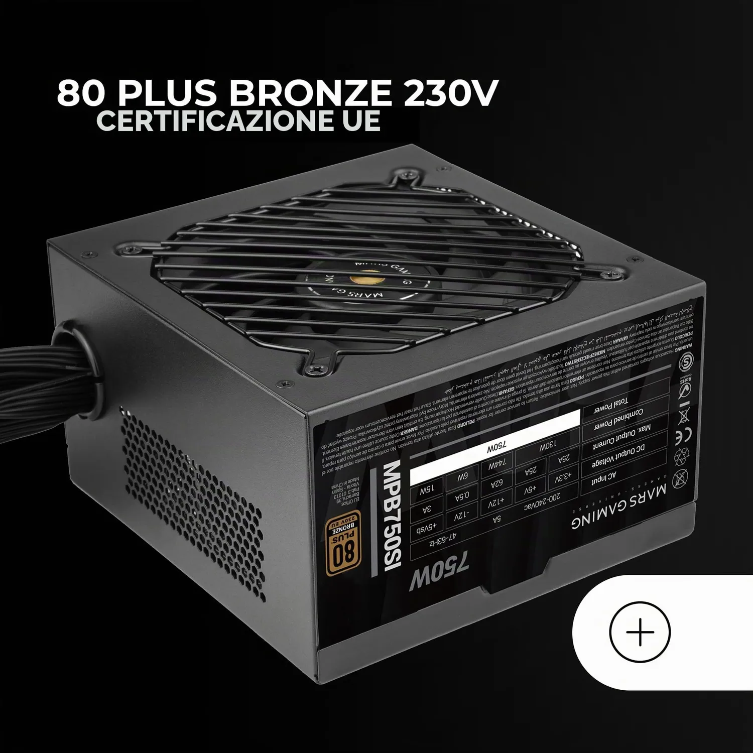 Mars Gaming MPB750SI alimentatore 750W Bronze nero