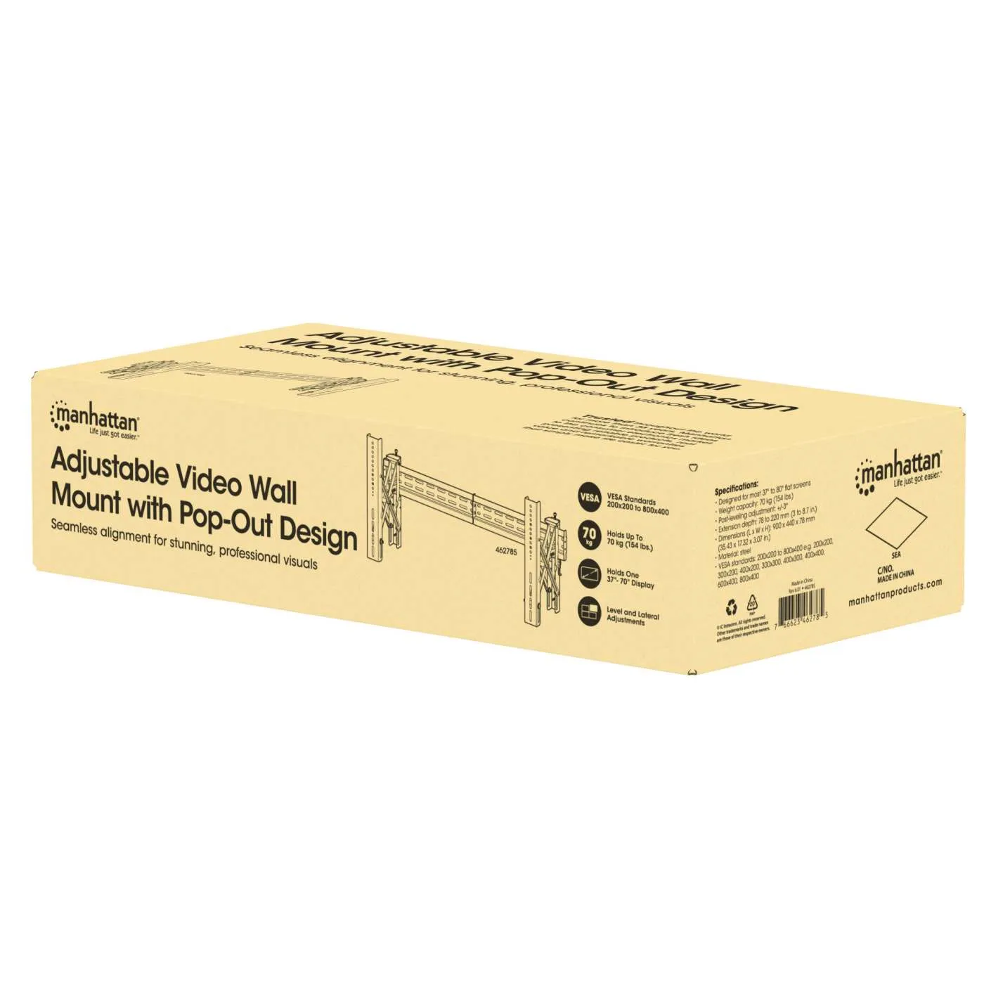 Manhattan Video Wall supporto TV parete 37-80 pollici 70 kg