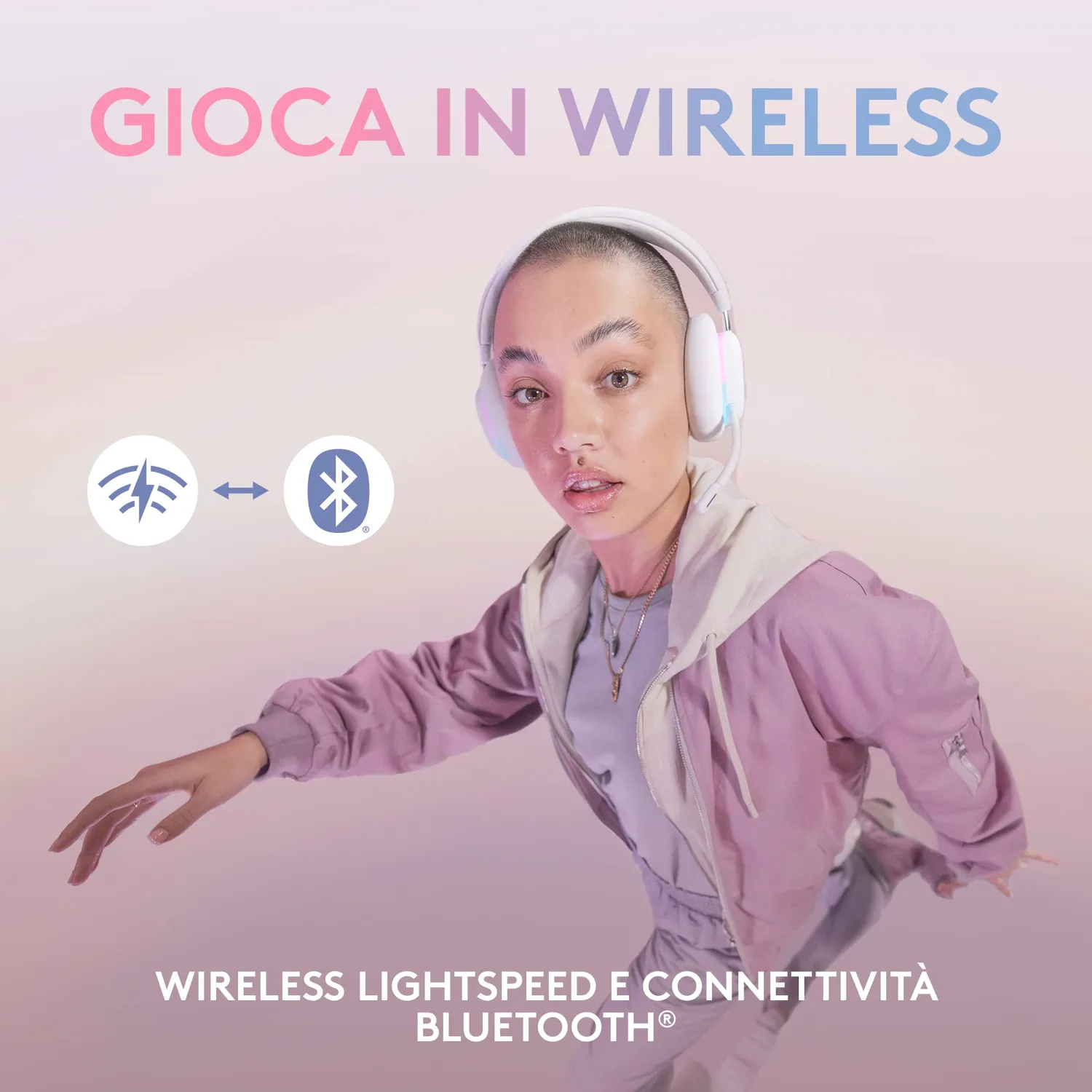Logitech G735 cuffie gaming wireless bianche Lightspeed