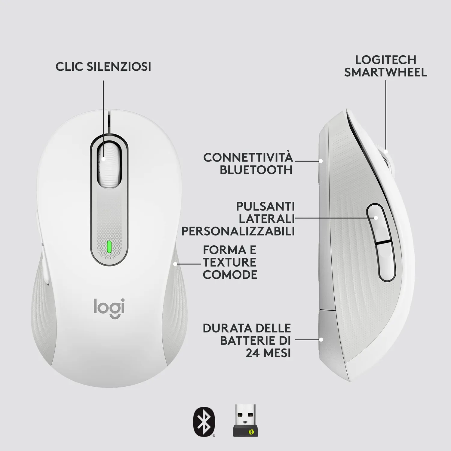 Logitech Signature M650 L mouse business silenzioso