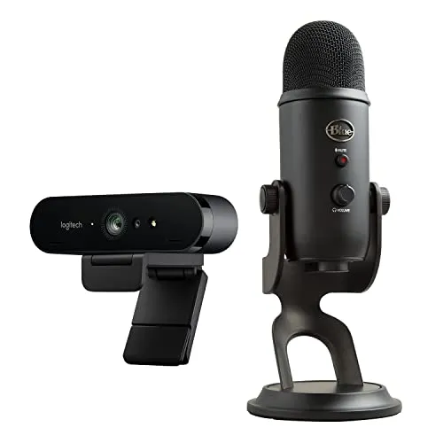 Logitech BRIO + Blue Yeti Webcam Microfono Bundle Nero 4K