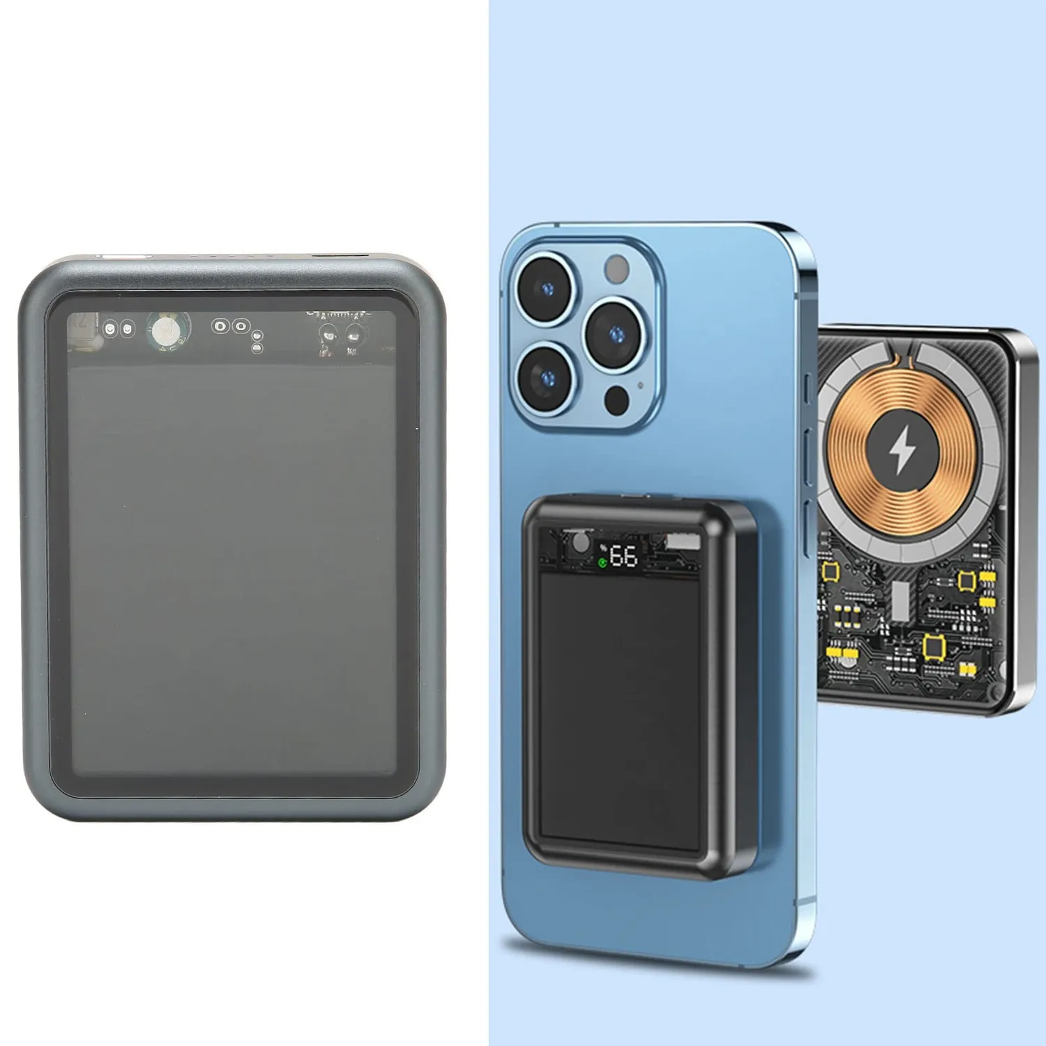 Zunate power bank magnetico 5000 mAh 22,5W trasparente