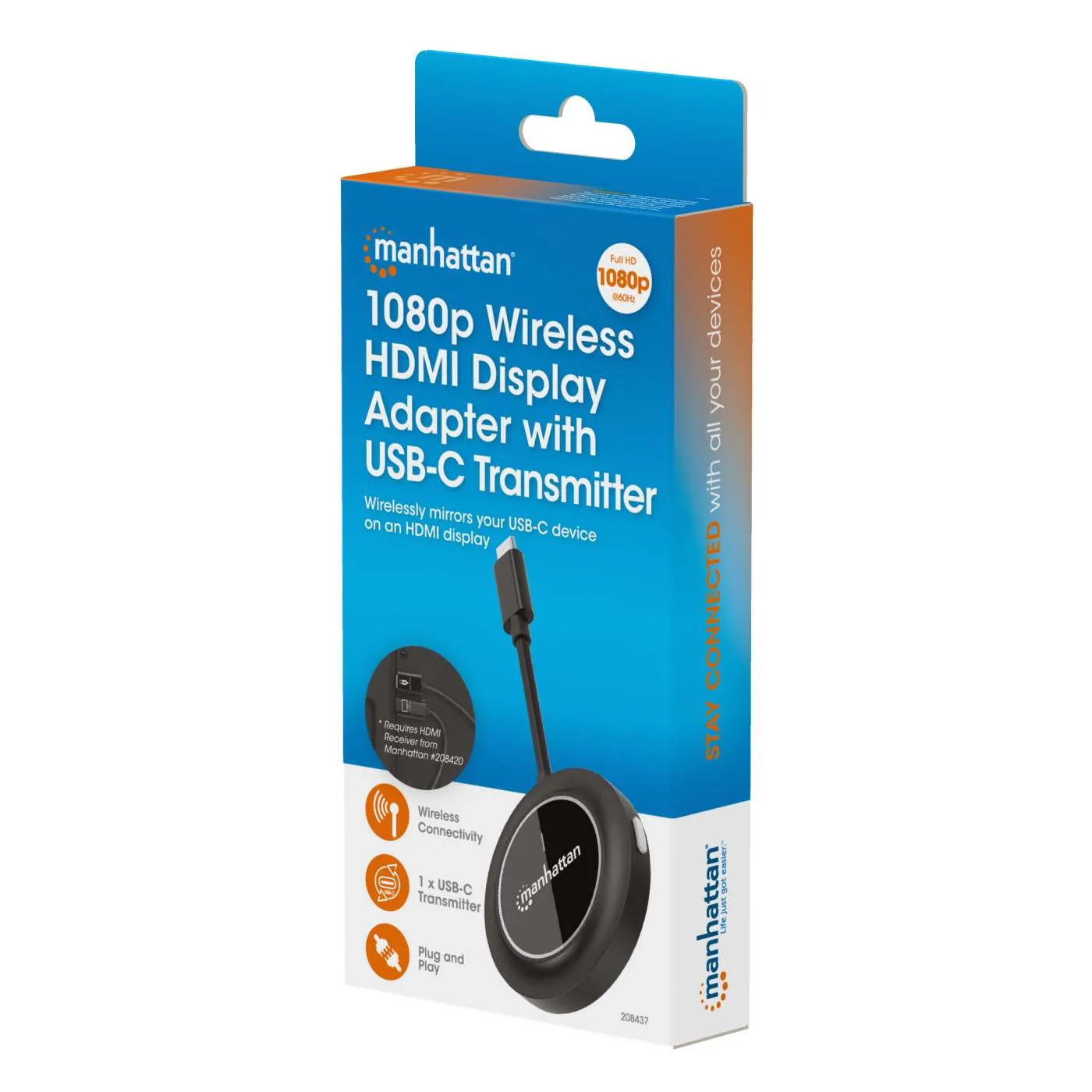 Manhattan Adattatore HDMI Wireless 1080p USB-C