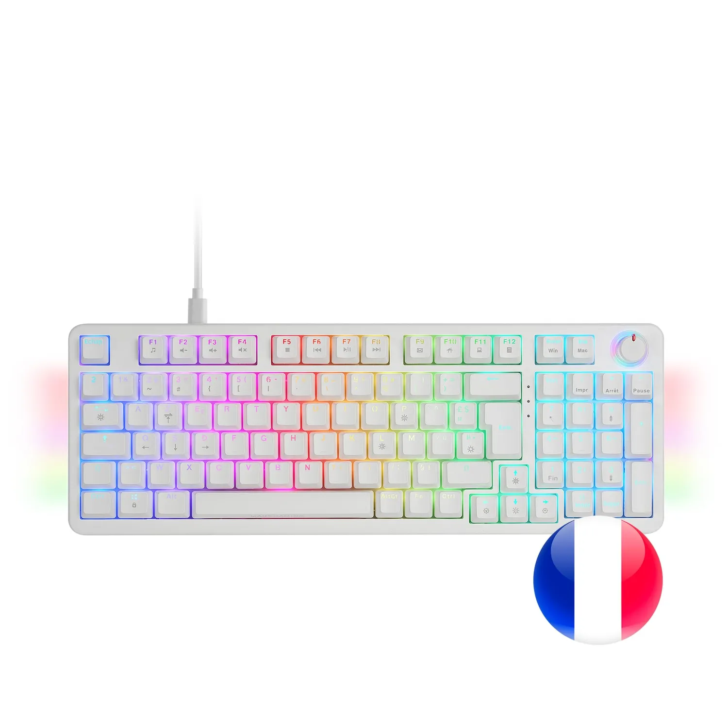 Mars Gaming MKPRO tastiera meccanica full size bianca silent