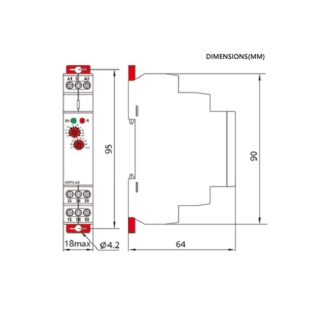 Zunate GRT8-A1 relè temporizzatore guida DIN 12-240V