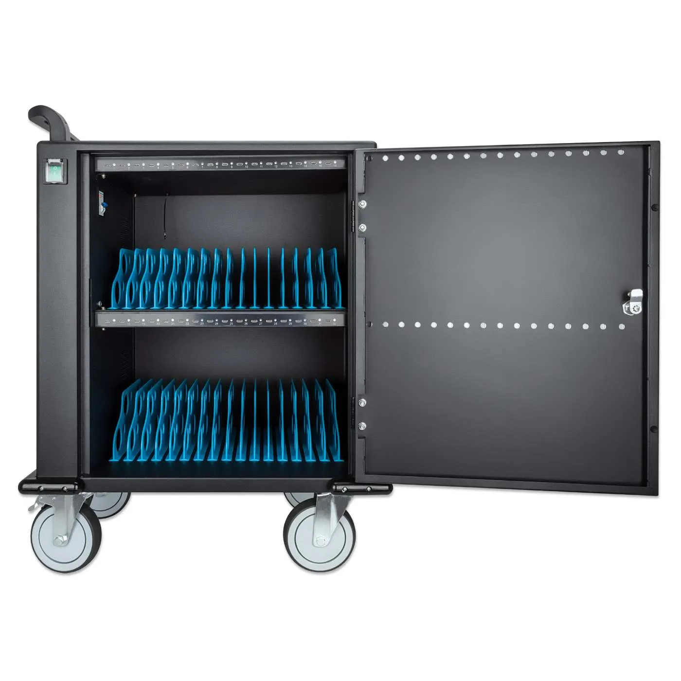 Manhattan carrello ricarica USB-C 32 porte 18W nero mobile