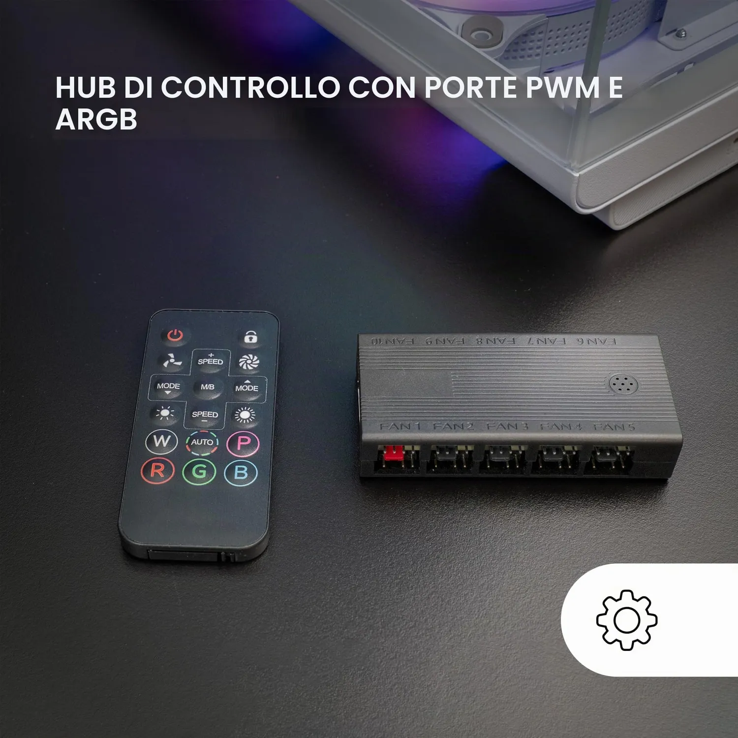 Mars Gaming MF-HUB controller ventole 10x PWM ARGB nero