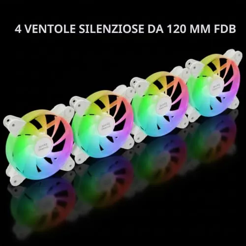 Mars Gaming MF-4A kit 4 ventole 120mm ARGB bianche