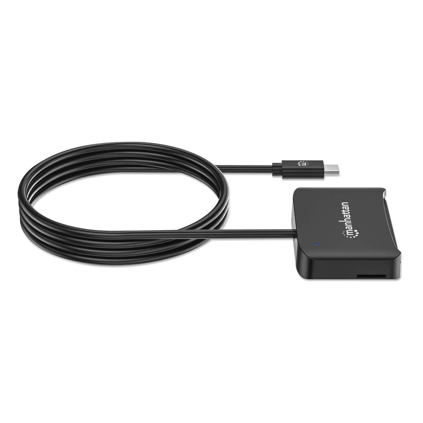 Manhattan Lettore Smart Card USB-C con Slot microSD Nero