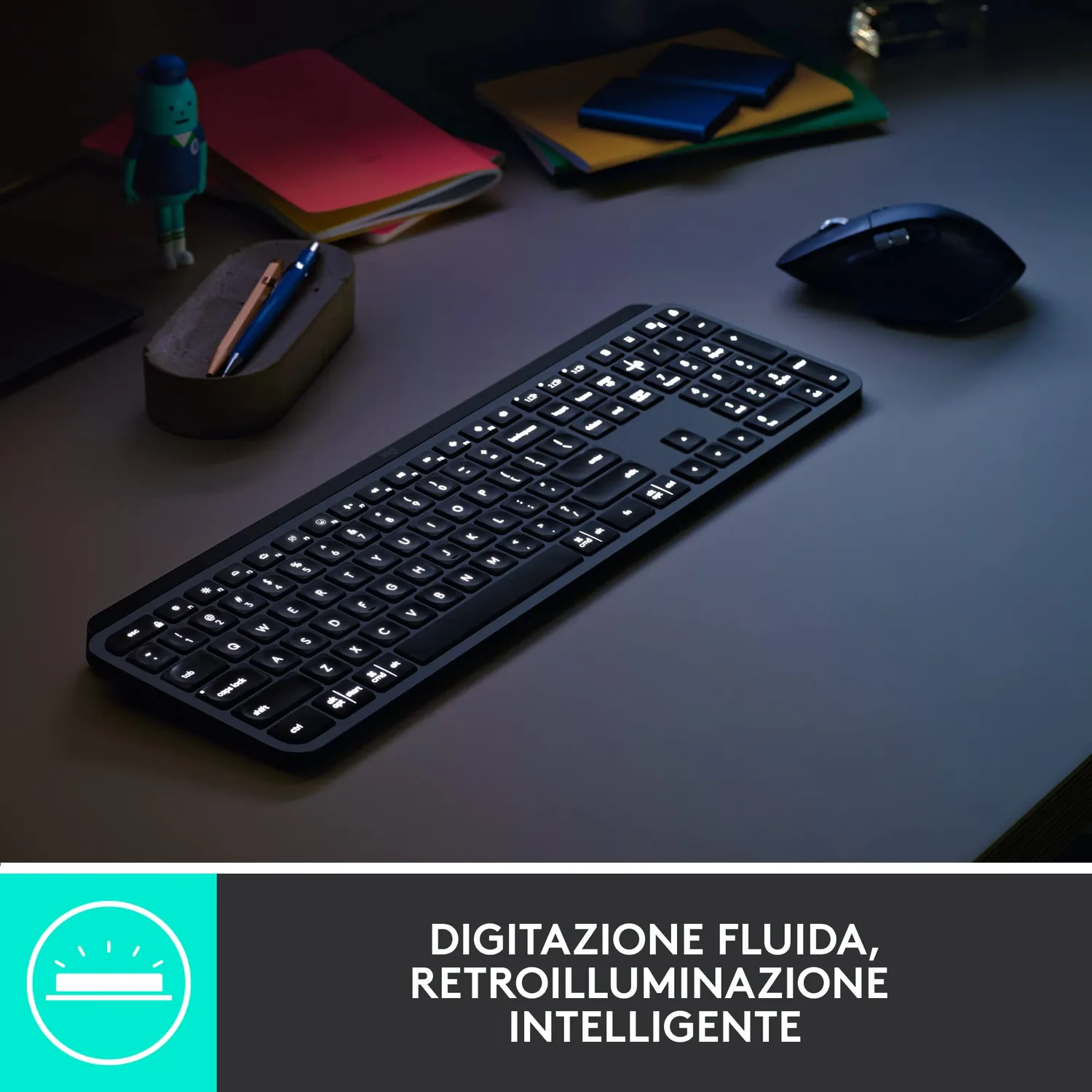 Logitech MX Keys Combo Business Gen 2 Kit ITA QWERTY Grigio Logi Bolt