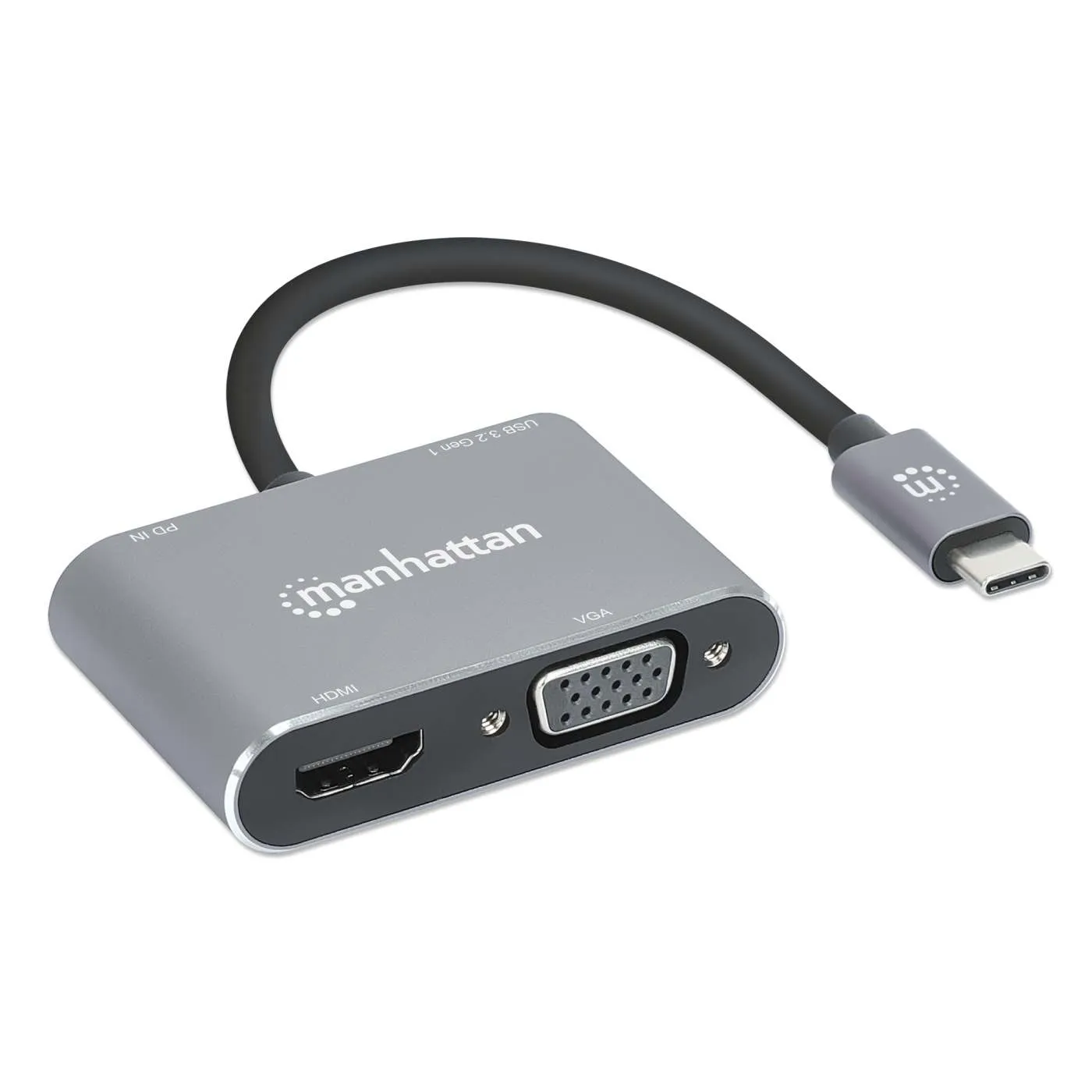 Manhattan 4-in-1 Docking Converter USB-C HDMI VGA PD 87W