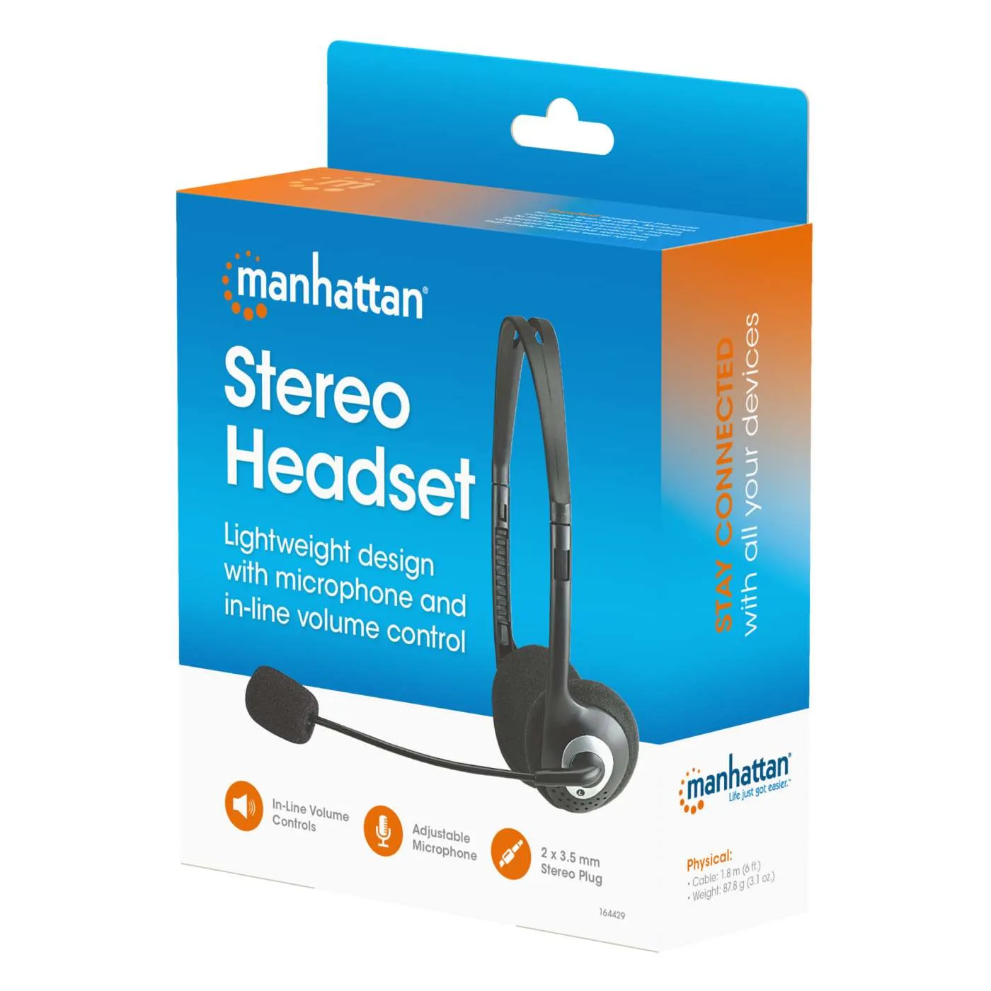 Manhattan Stereo cuffia on-ear jack 3,5 mm con microfono