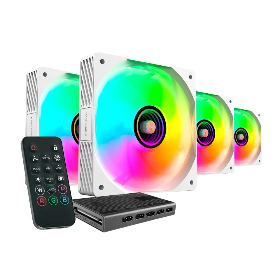 Mars Gaming MF-SI4KIT kit 4 ventole 120mm ARGB bianco