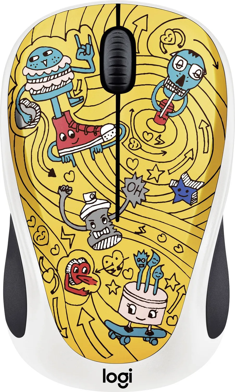 Logitech M238 Doodle mouse wireless Champion Coral con adesivi