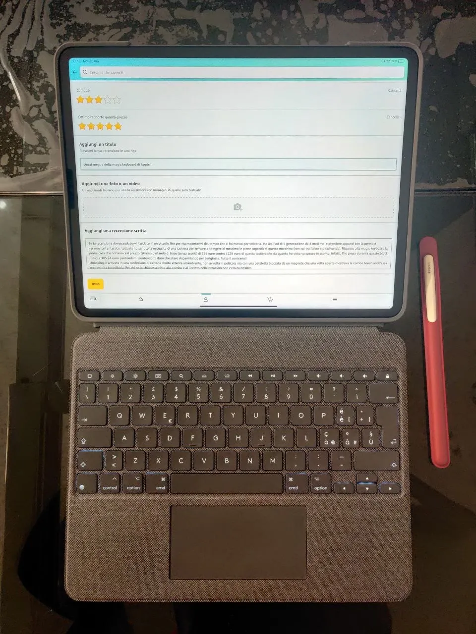 Logitech Combo Touch Custodia Tastiera iPad Pro 12,9 Grigio ITA