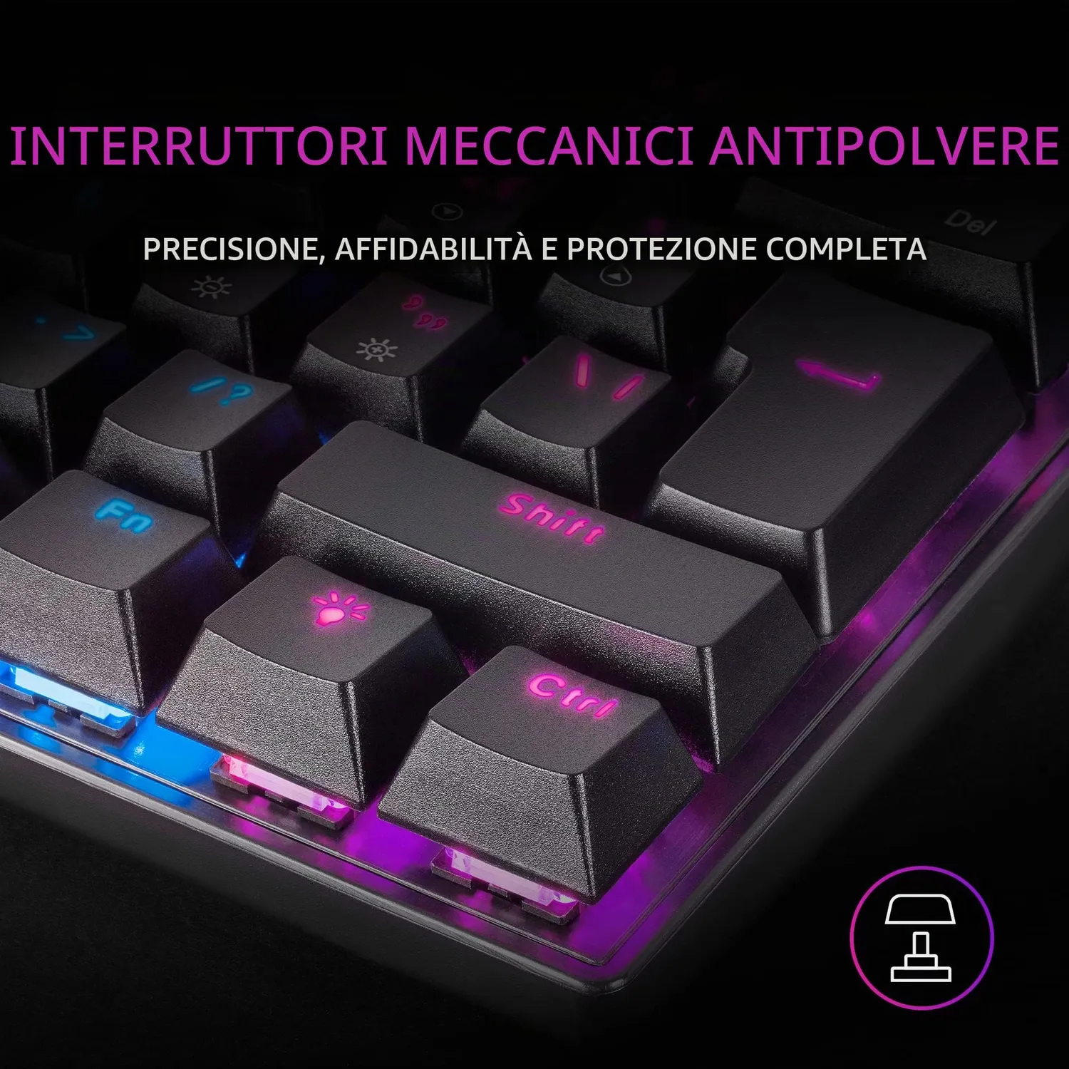 Mars Gaming MK60 tastiera meccanica gaming nera IT switch rossi