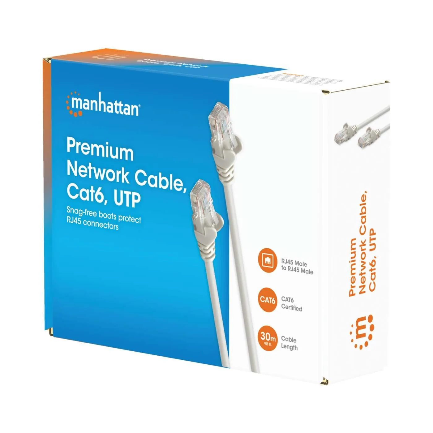 Manhattan Cat6 UTP cavo rete 30 m grigio rame