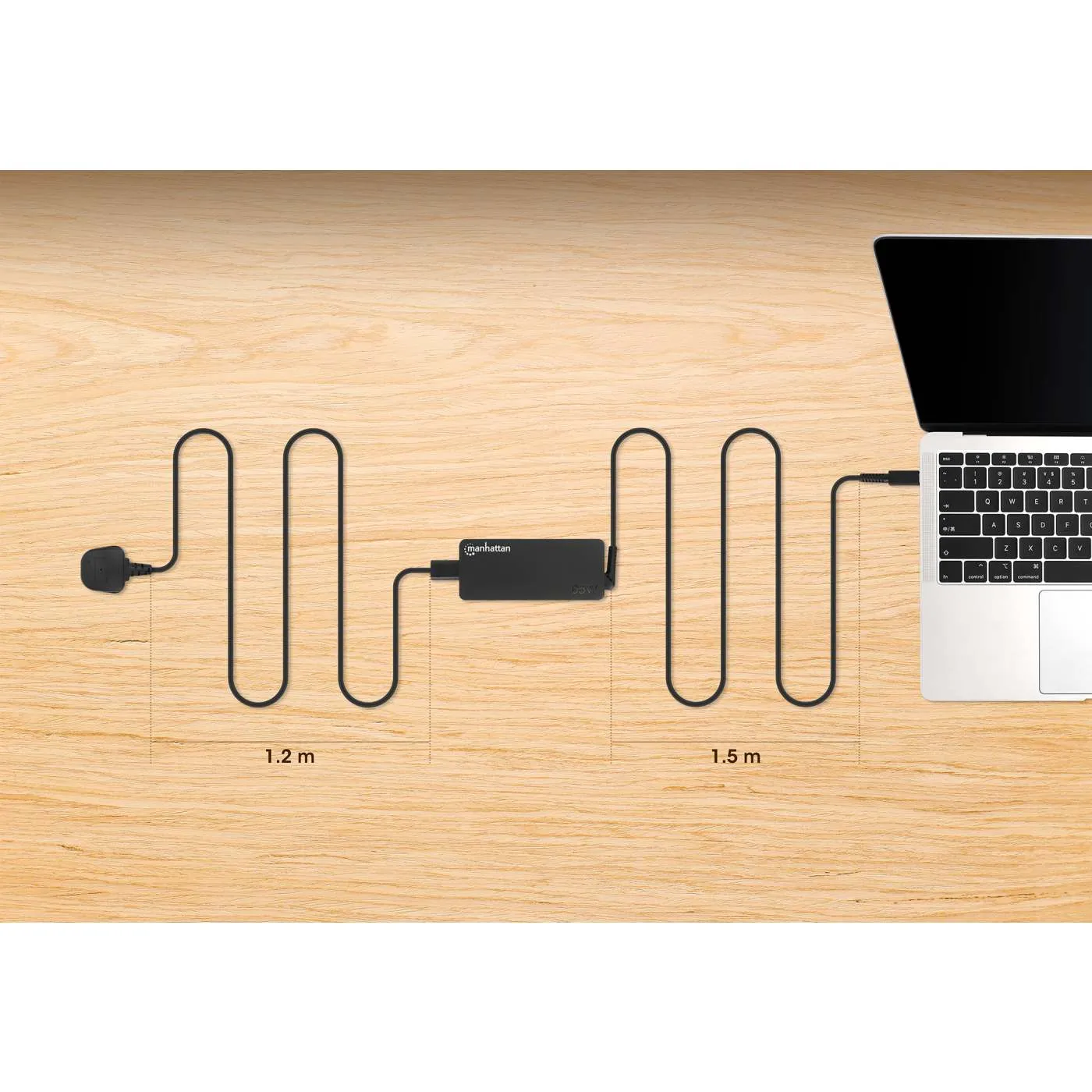 Manhattan caricabatterie laptop USB-C PD 65W con cavo