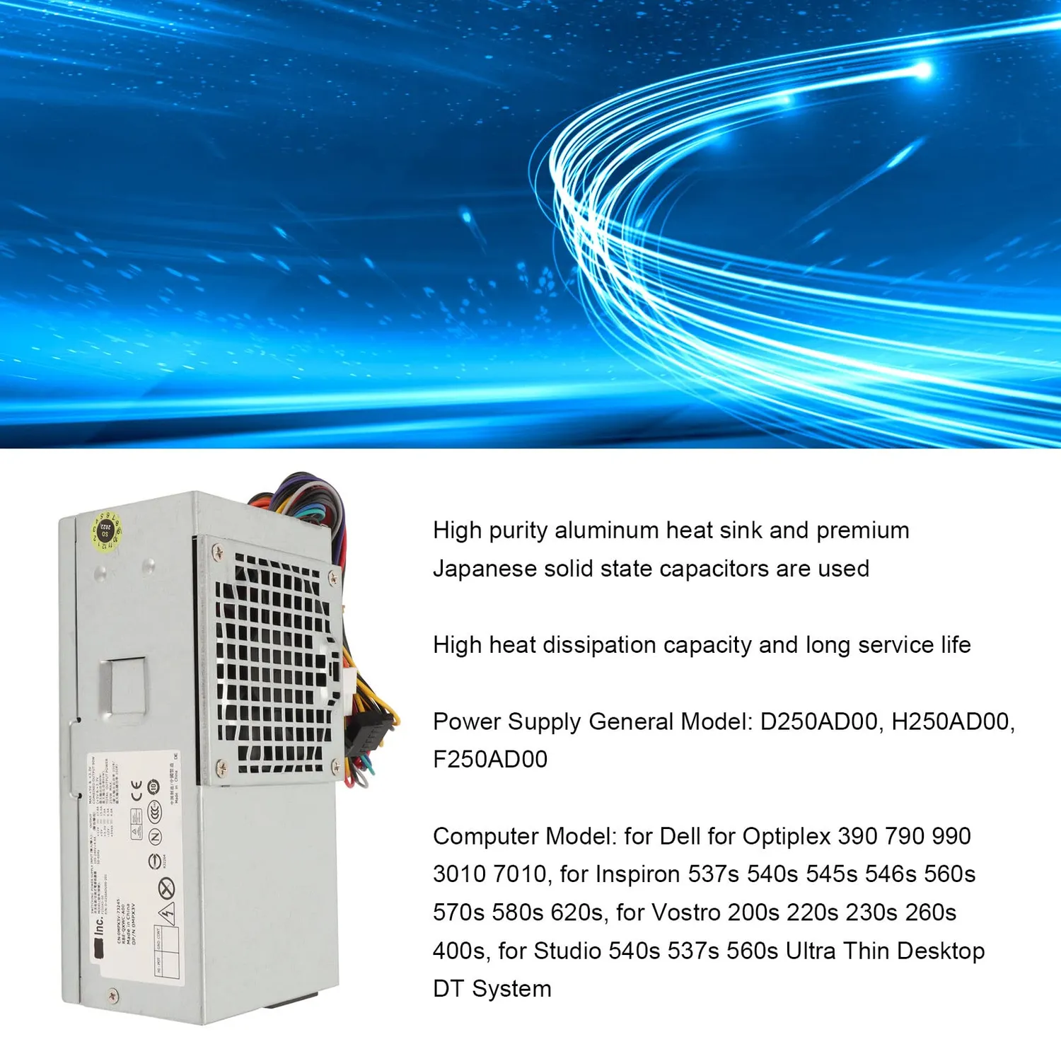 Zunate D250AD00 Alimentatore ATX 250W Slim PC