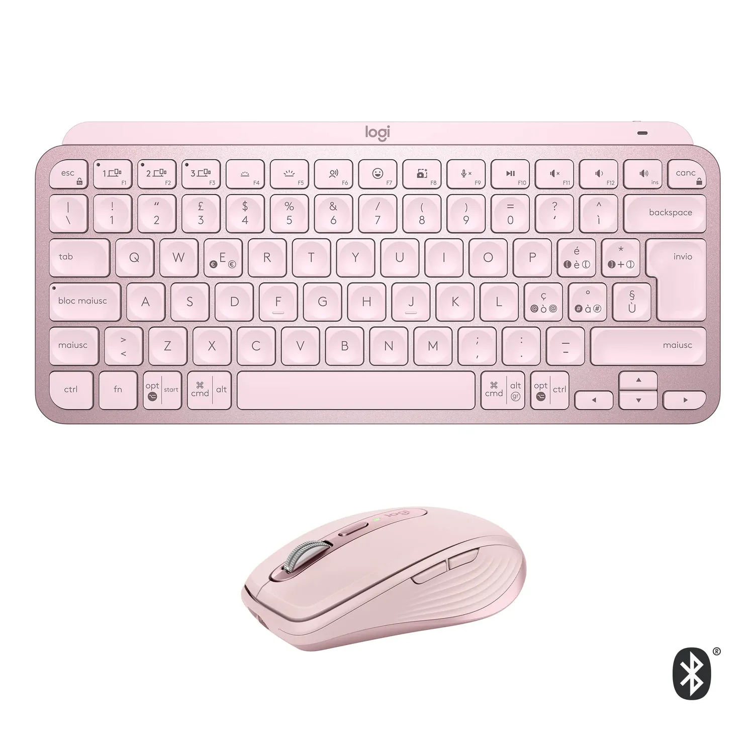 Logitech MX Keys Mini + Anywhere 3 combo rosa USB-C