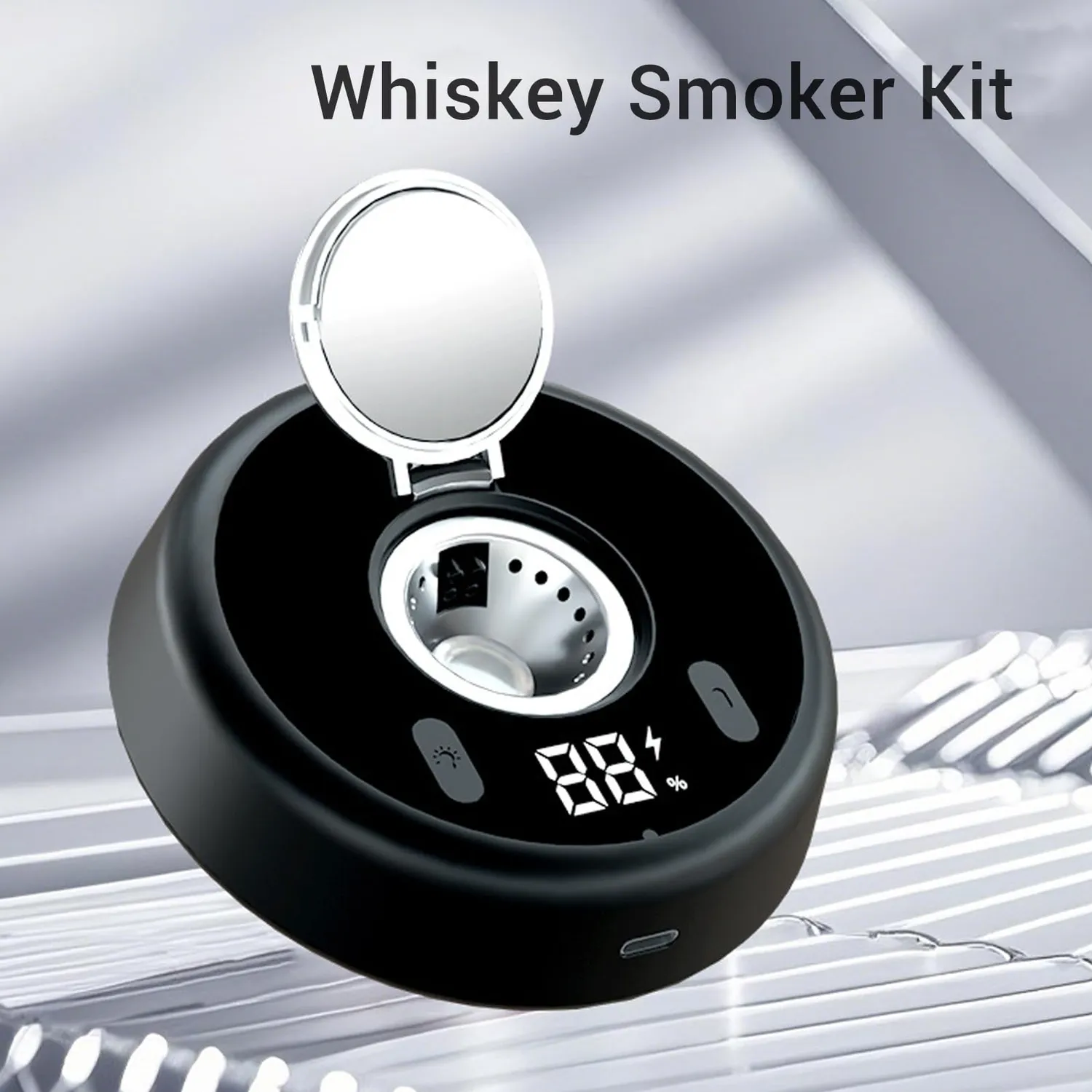 Zunate Kit Affumicatore Whisky Elettrico con Stampi Ghiaccio 6 Legni