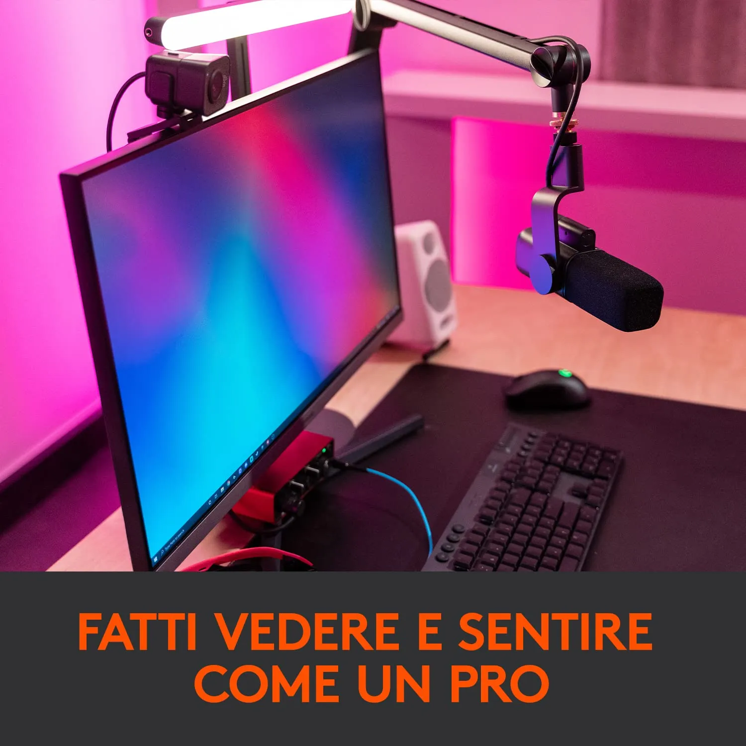 Logitech Litra Beam + Blue Sona kit luce streaming grafite