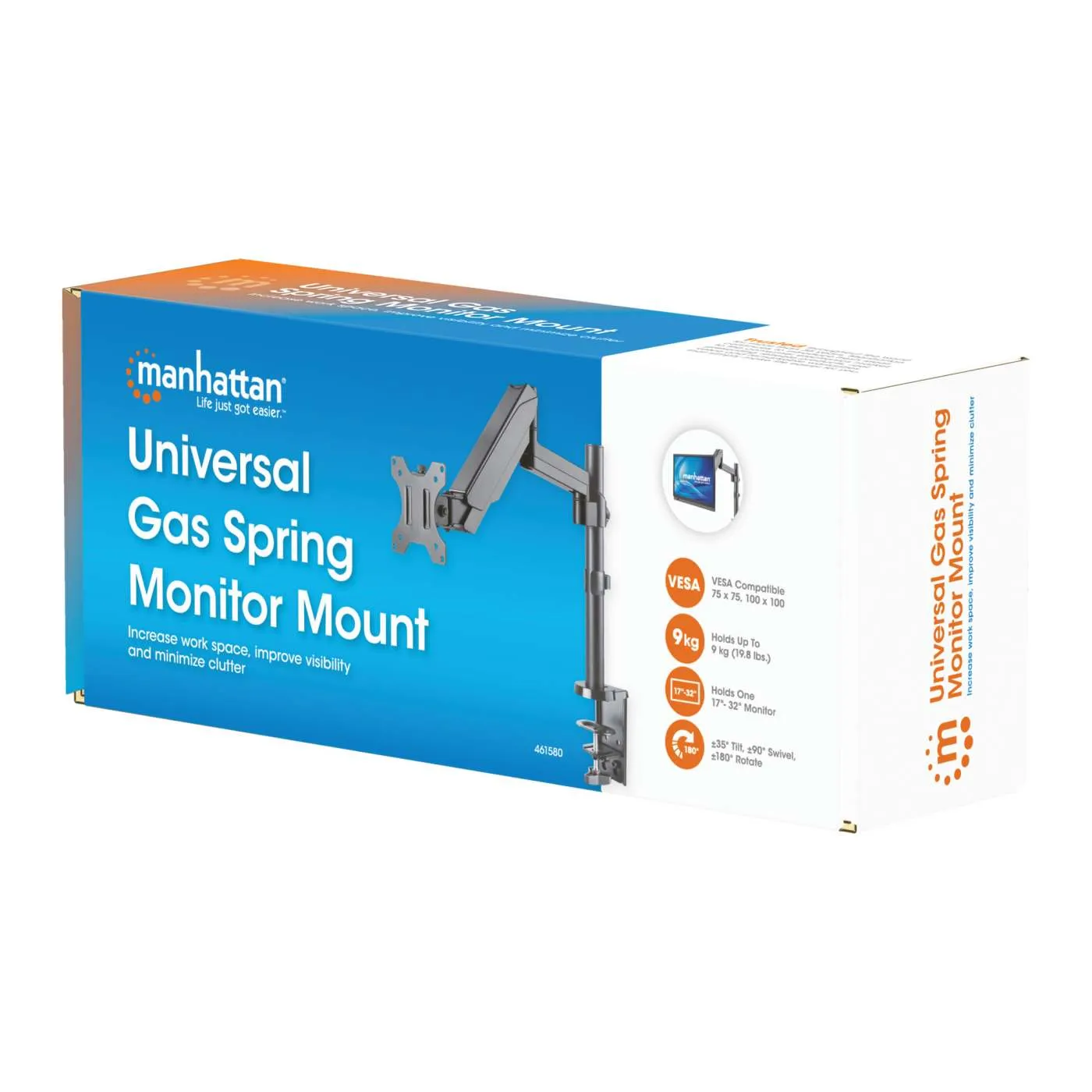 Manhattan Braccio Monitor a Gas 17"-32" Nero